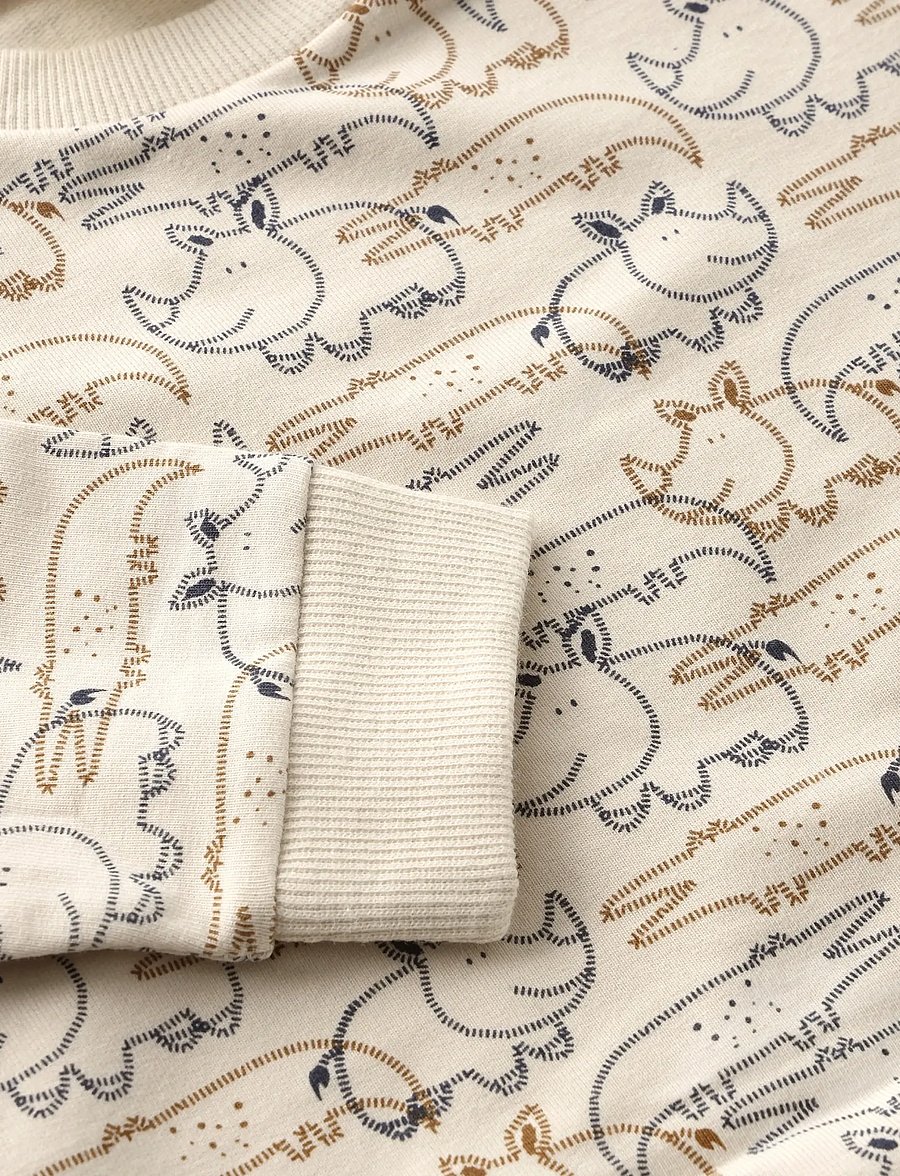 Minymo - Sweatshirt LS AOP - sweatshirts - white swan - 2