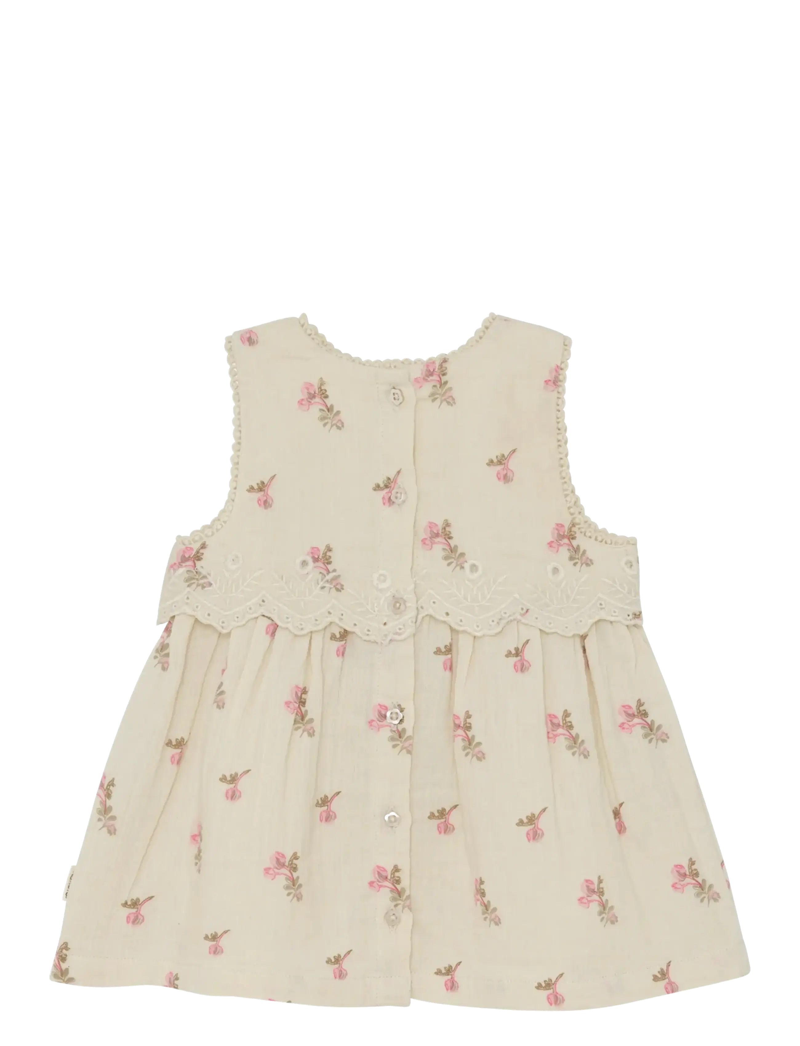 Minymo - Dress SS AOP - sukienki dla dziewczynek bez rękawów - white swan - 2
