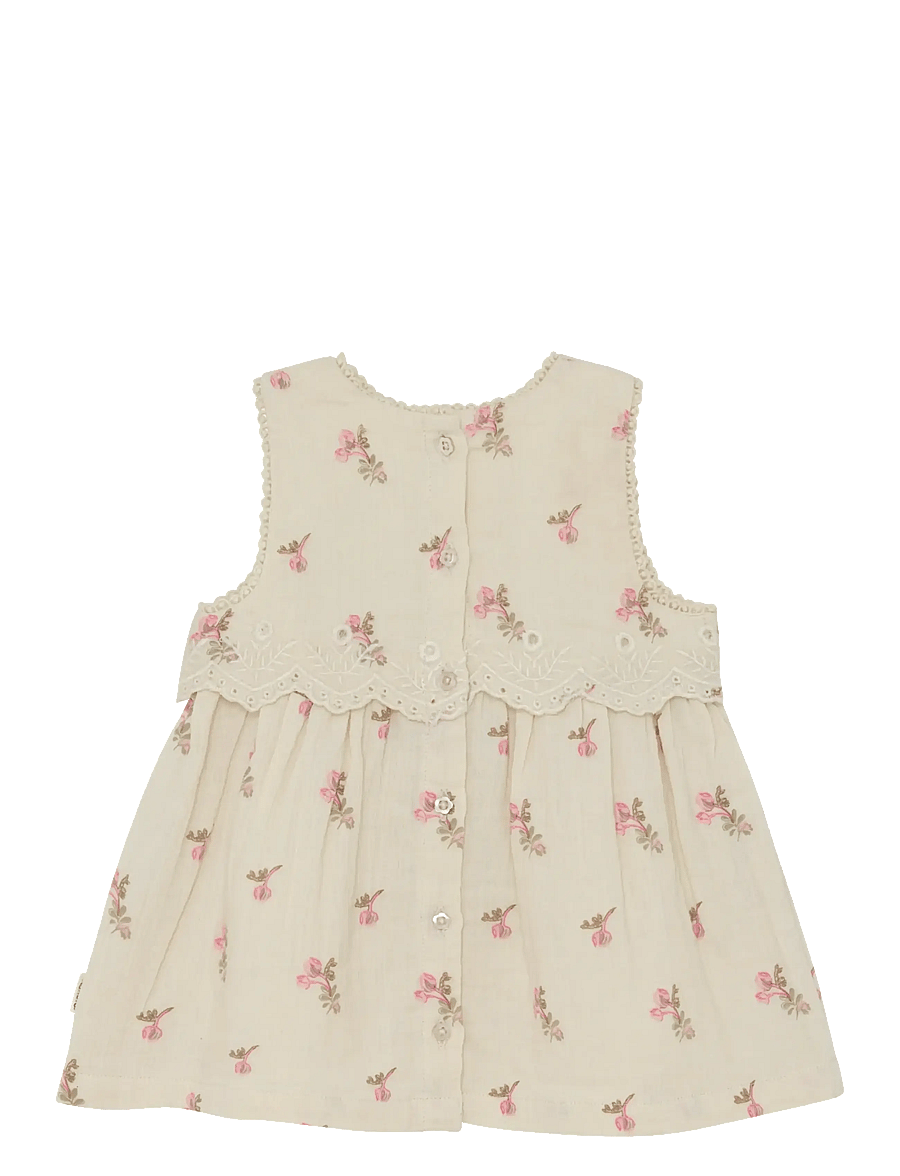 Minymo - Dress SS AOP - Ärmellose babykleider - white swan - 2
