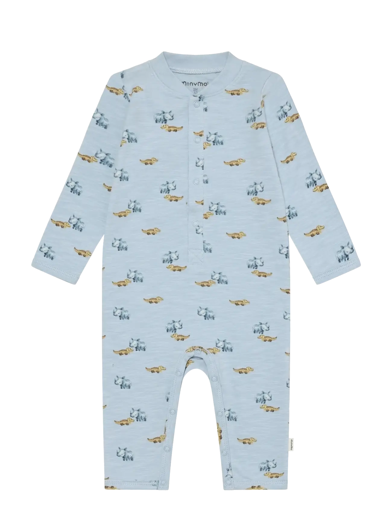 Minymo Suit Ls Aop, 56, Blue, Bodysuits > Langærmede Bodysuits, Børn