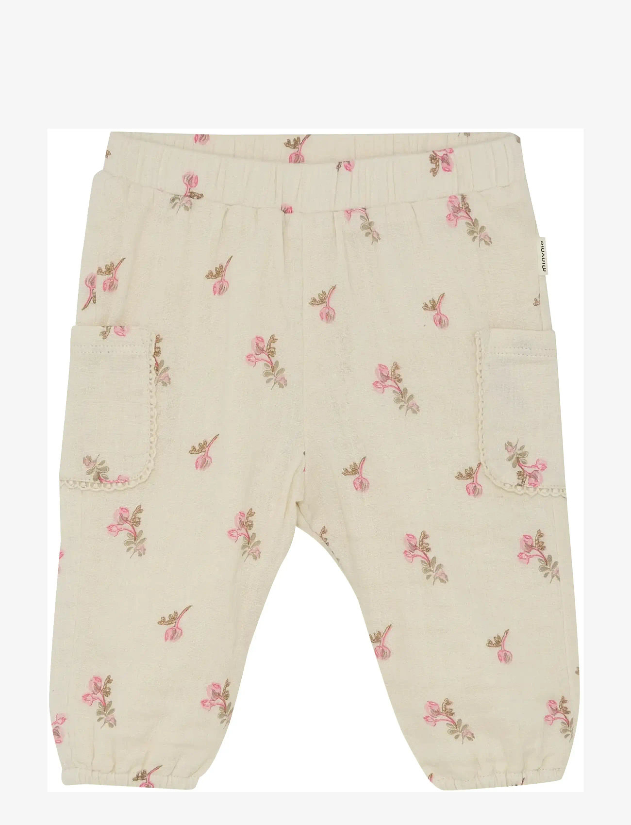 Minymo - Pants AOP - baby trousers - white swan - 0