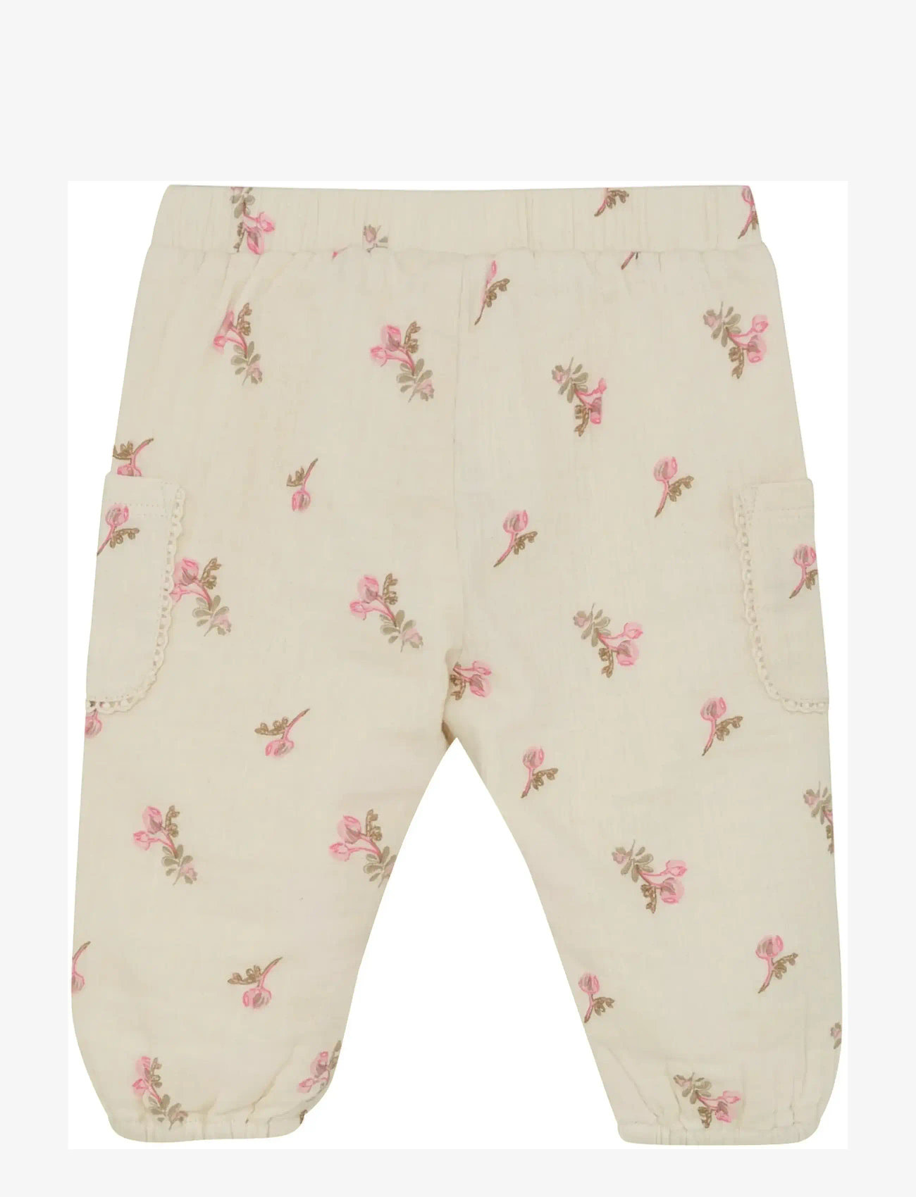 Minymo - Pants AOP - baby trousers - white swan - 1