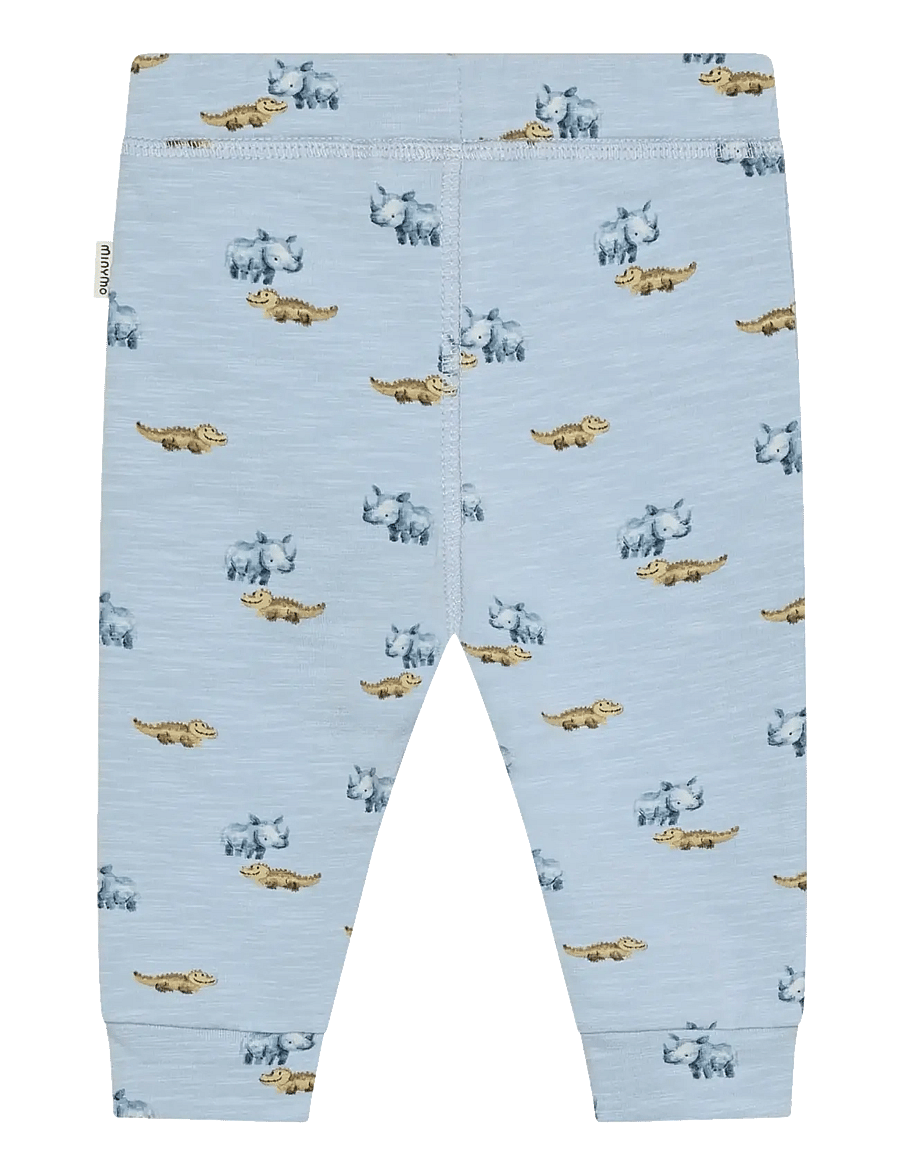 Minymo - Pants AOP - sweatpants - niagara mist - 1