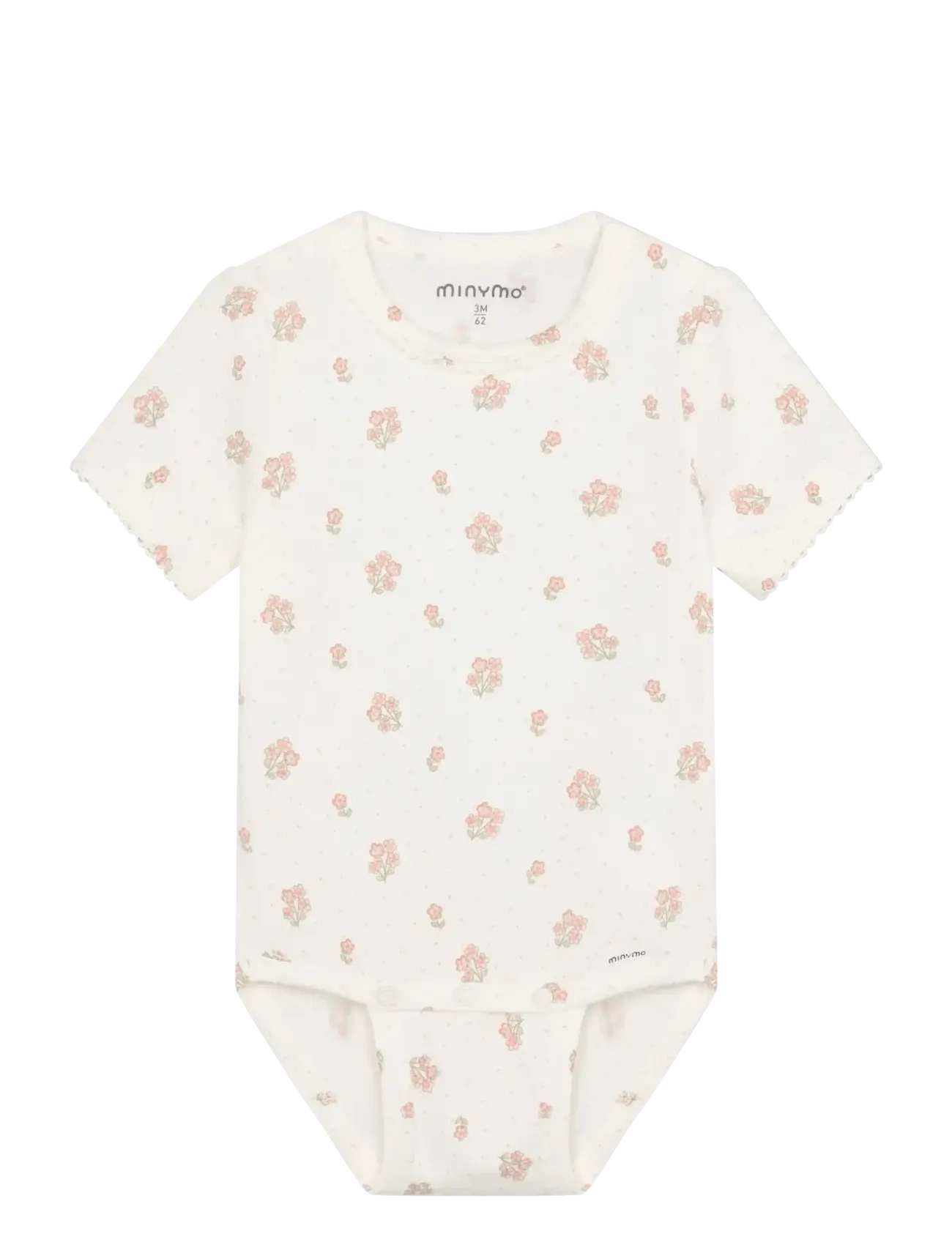 Minymo Body SS AOP - Baby 0-2 år - VANILLA ICE / cream