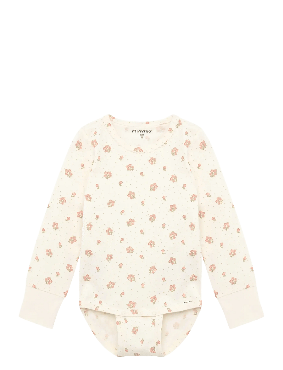 Minymo - Body LS AOP - langärmelig - vanilla ice - 0