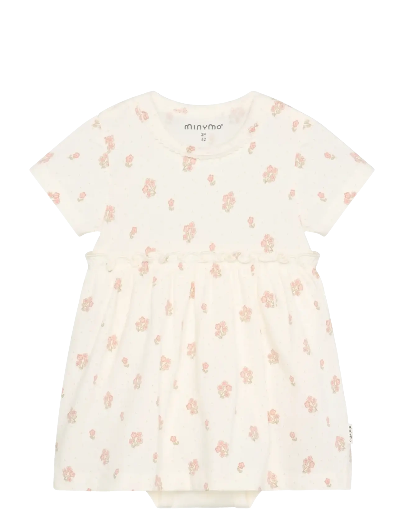 Minymo Body Dress SS AOP - Baby 0-2 år - VANILLA ICE / cream