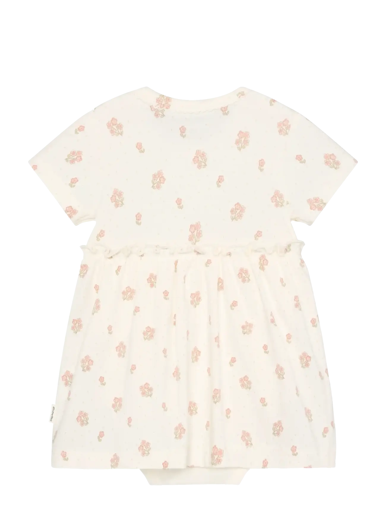 Minymo - Body Dress SS AOP - kortærmede babykjoler - vanilla ice - 1
