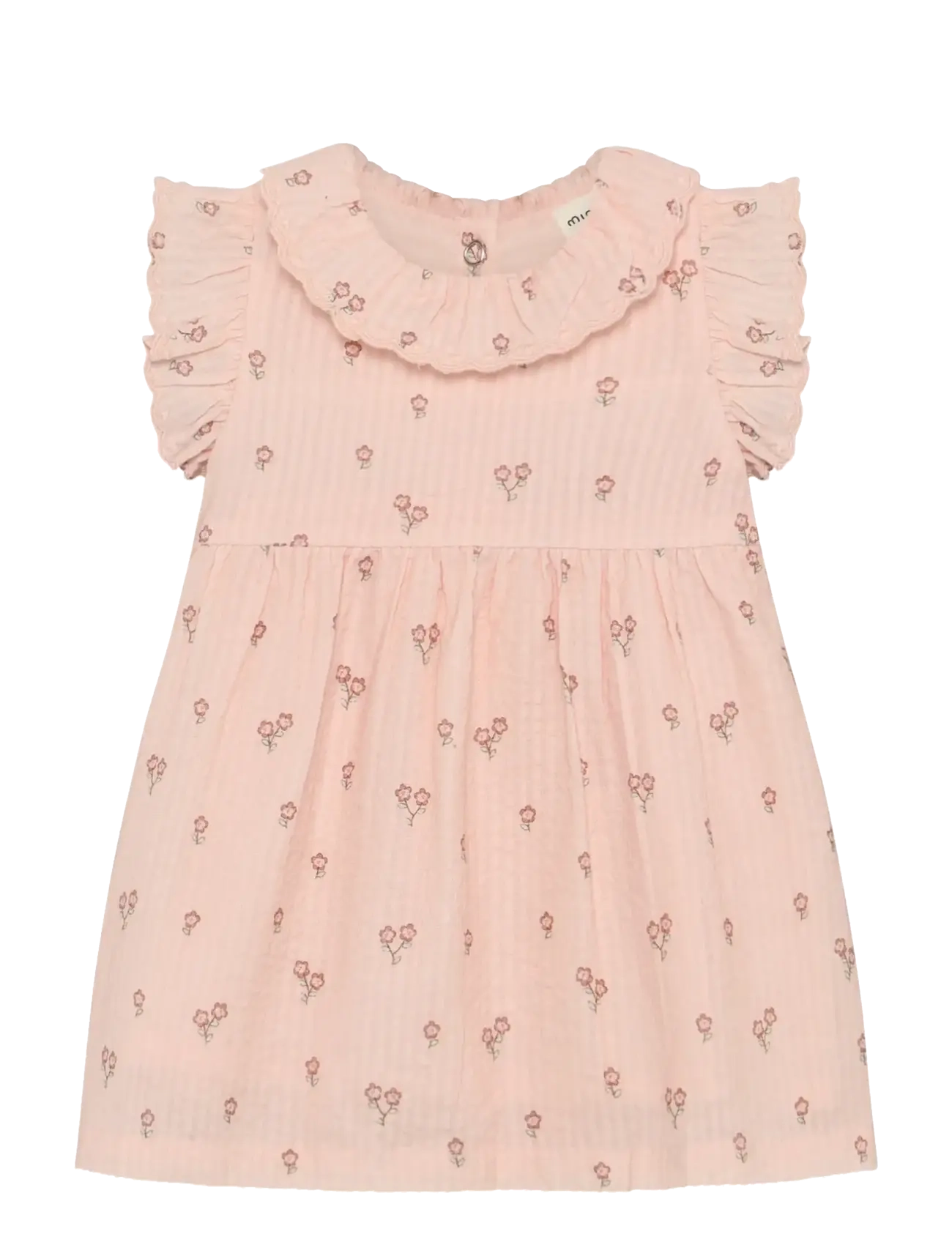 Minymo Dress SS AOP w. Lining - Baby 0-2 år - PEACH BLUSH / pink/rose