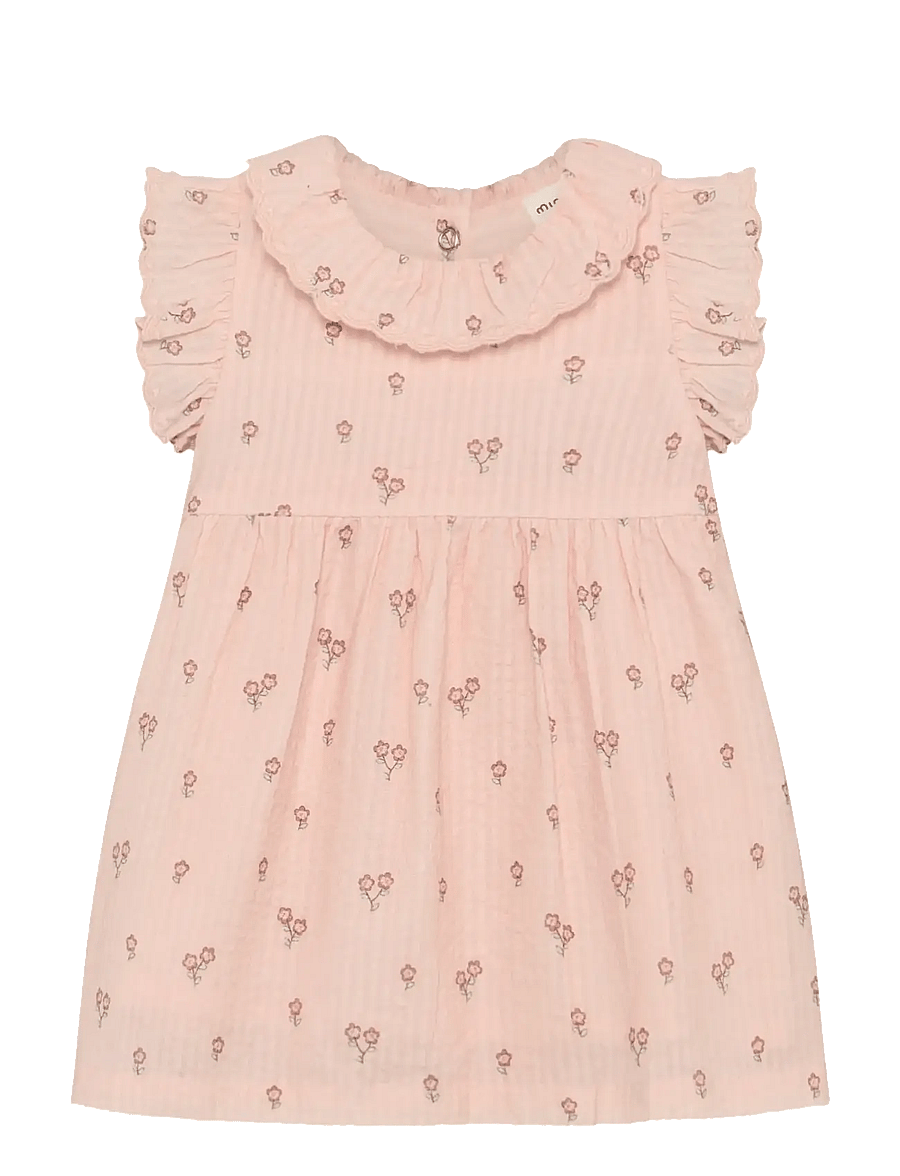 Minymo - Dress SS AOP w. Lining - Ärmellose babykleider - peach blush - 0