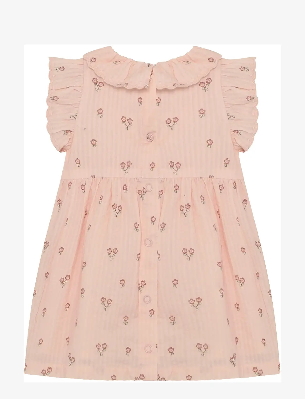 Minymo - Dress SS AOP w. Lining - sleeveless baby dresses - peach blush - 1