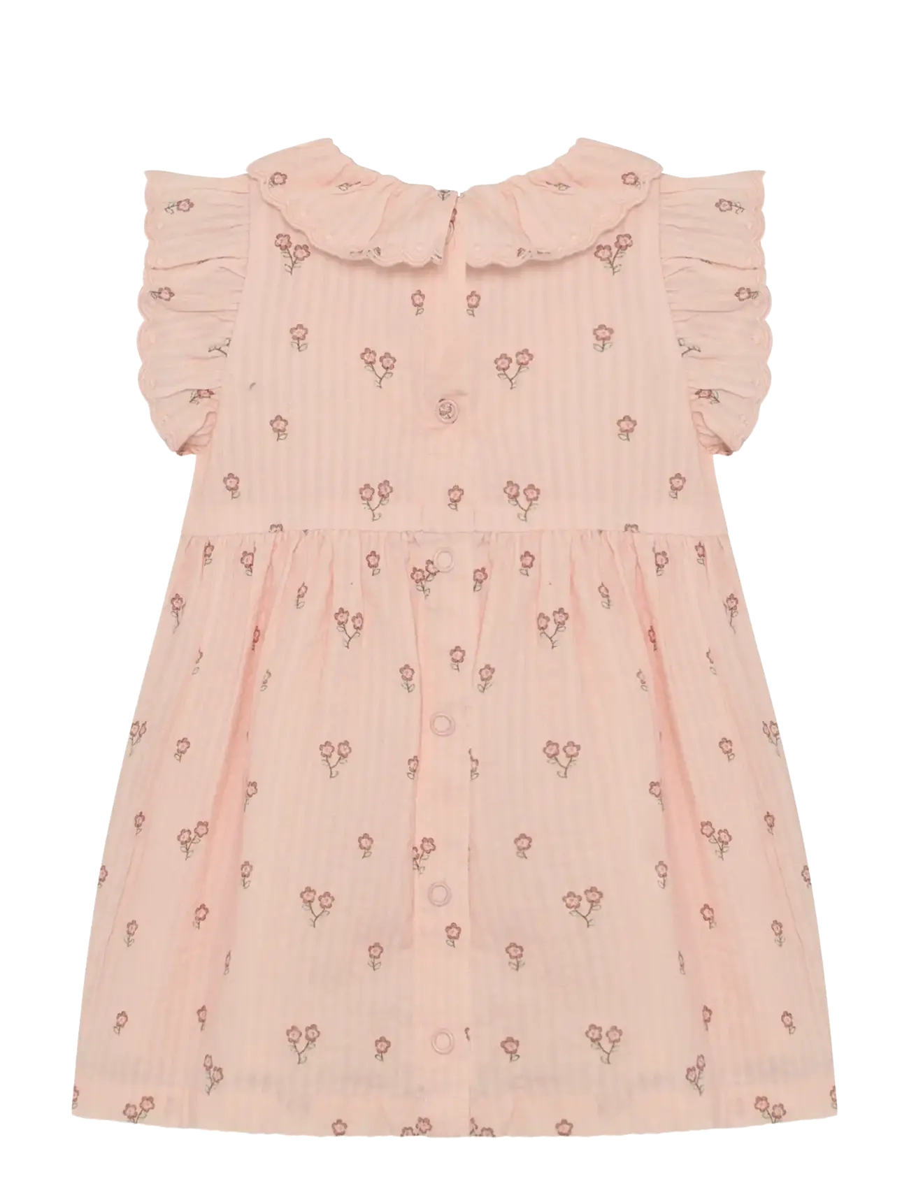 Minymo - Dress SS AOP w. Lining - Ærmeløse babykjoler - peach blush - 1