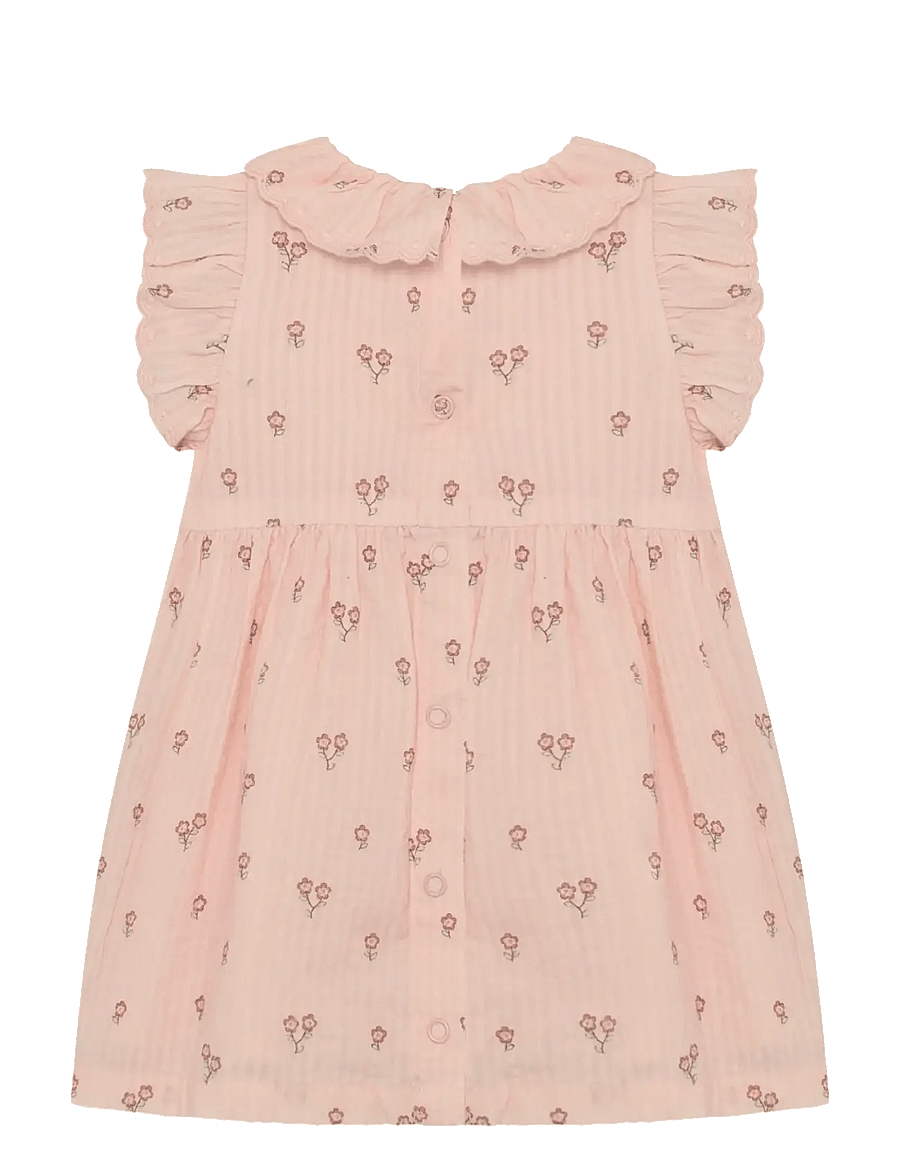 Minymo - Dress SS AOP w. Lining - Ärmellose babykleider - peach blush - 1