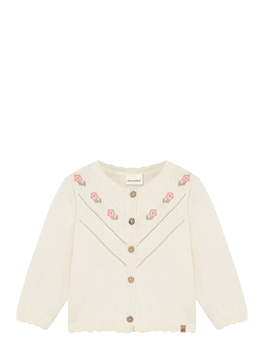 Minymo - Cardigan Knit - koftor - vanilla ice - 1