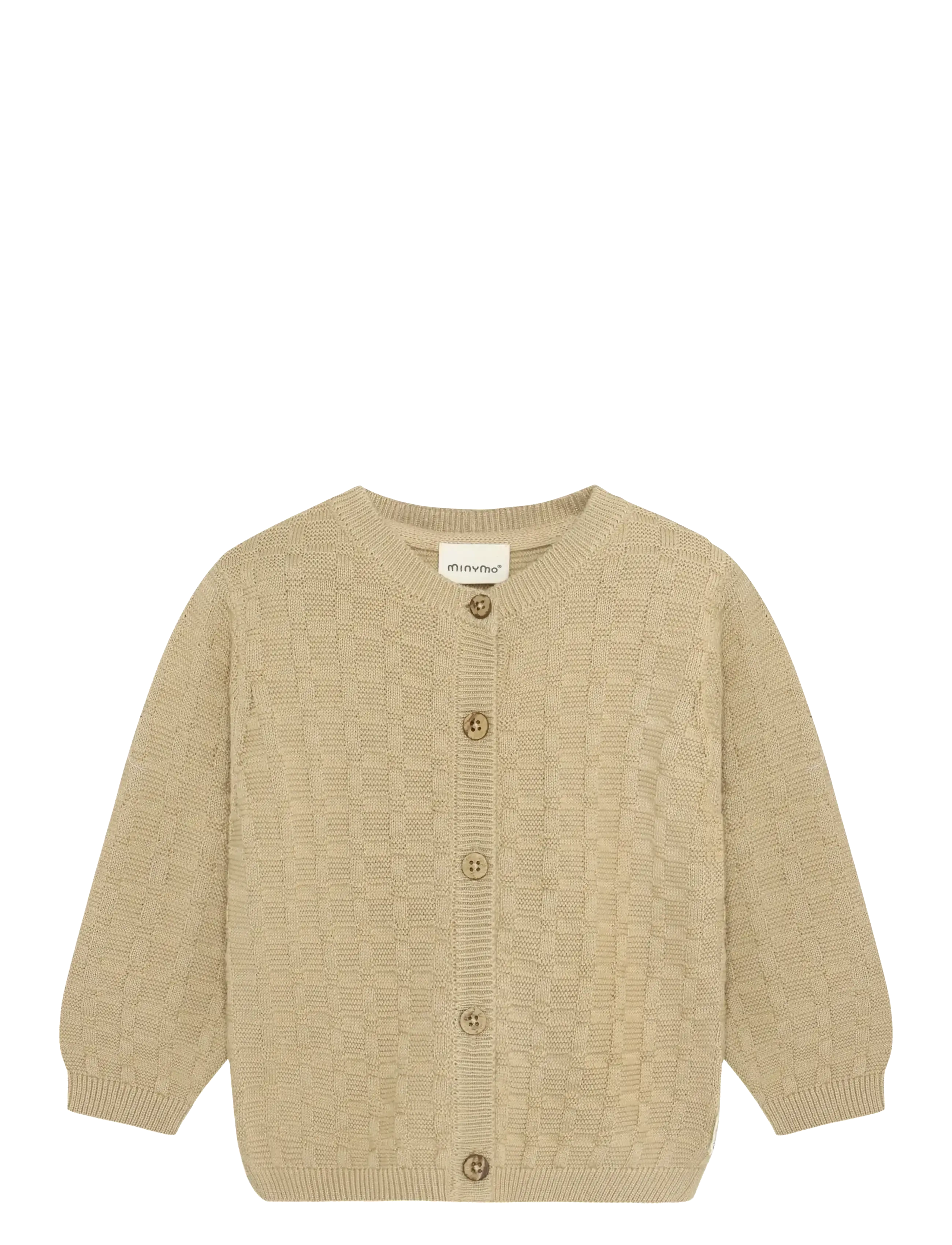 Minymo Cardigan Knit - Baby 0-2 år - WHITE PEPPER / beige