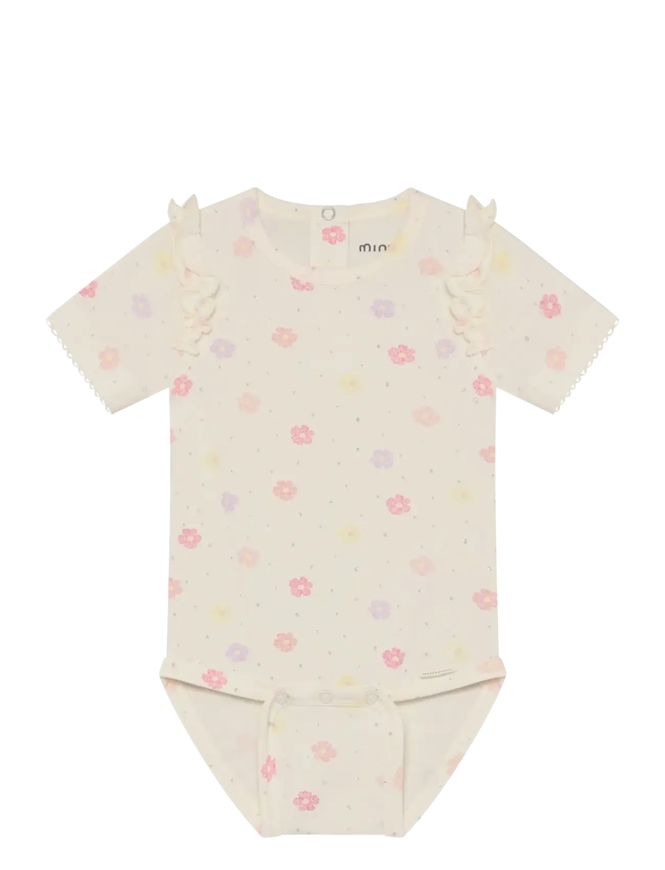 Minymo Body SS AOP - Kortærmede heldragter - VANILLA ICE / cream