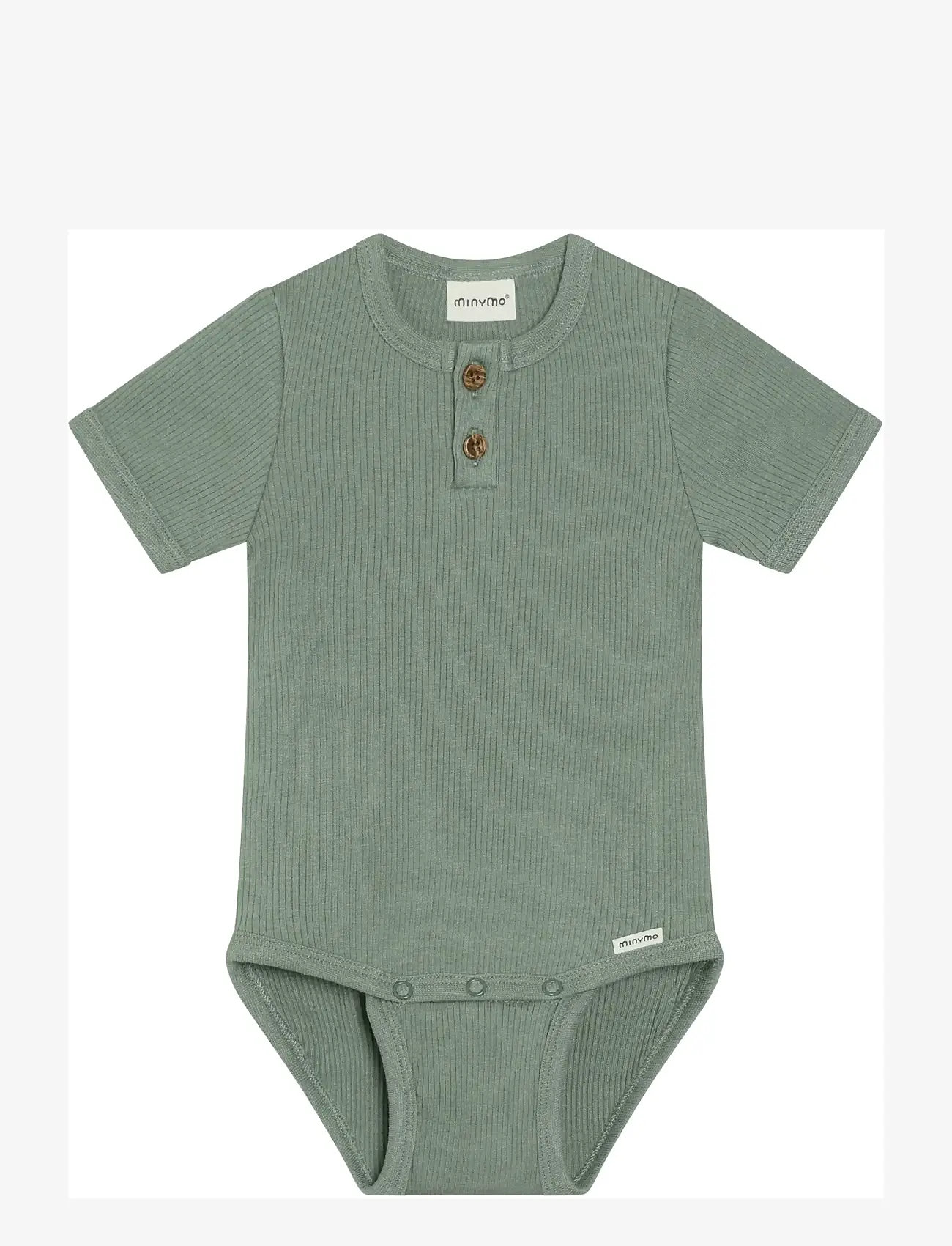 Minymo - Body SS Rib - kurzärmelig - lily pad - 0