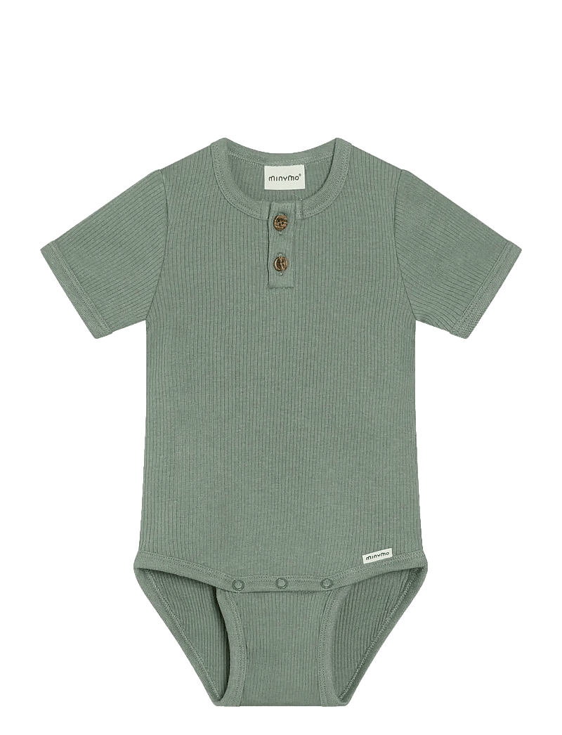 Minymo - Body SS Rib - kurzärmelig - lily pad - 0