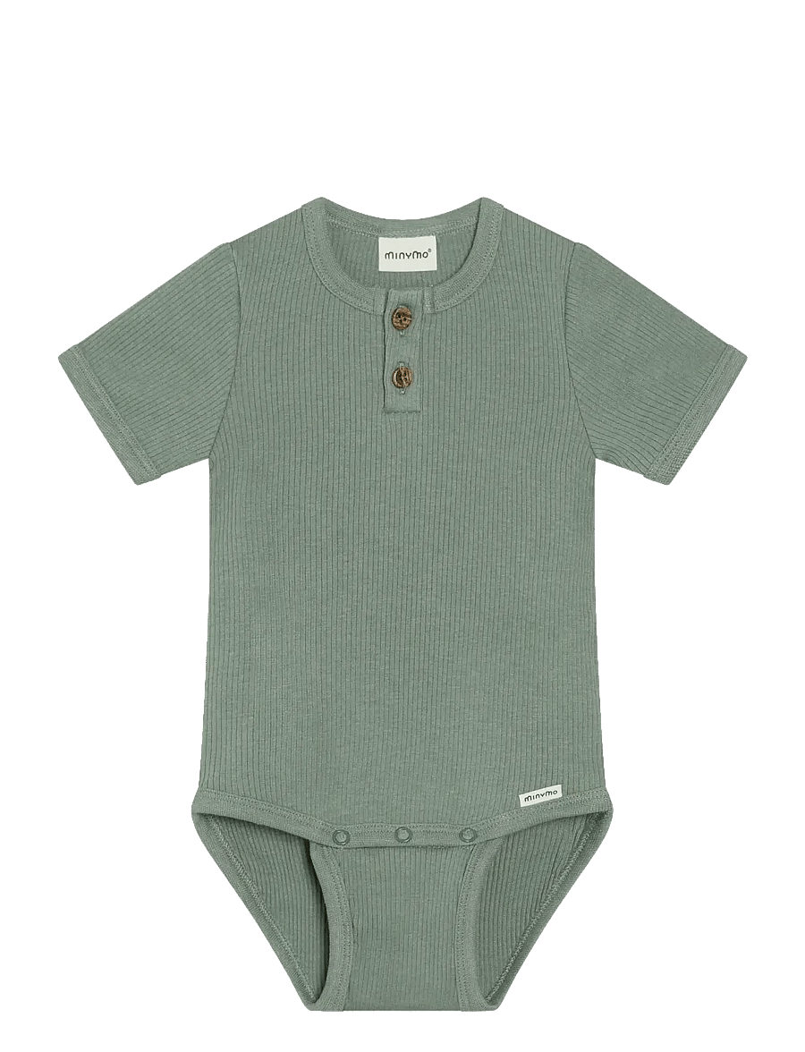 Minymo - Body SS Rib - kurzärmelige bodys - lily pad - 0