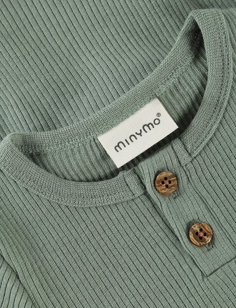 Minymo - Body SS Rib - lühikeste varrukatega bodid - lily pad - 2