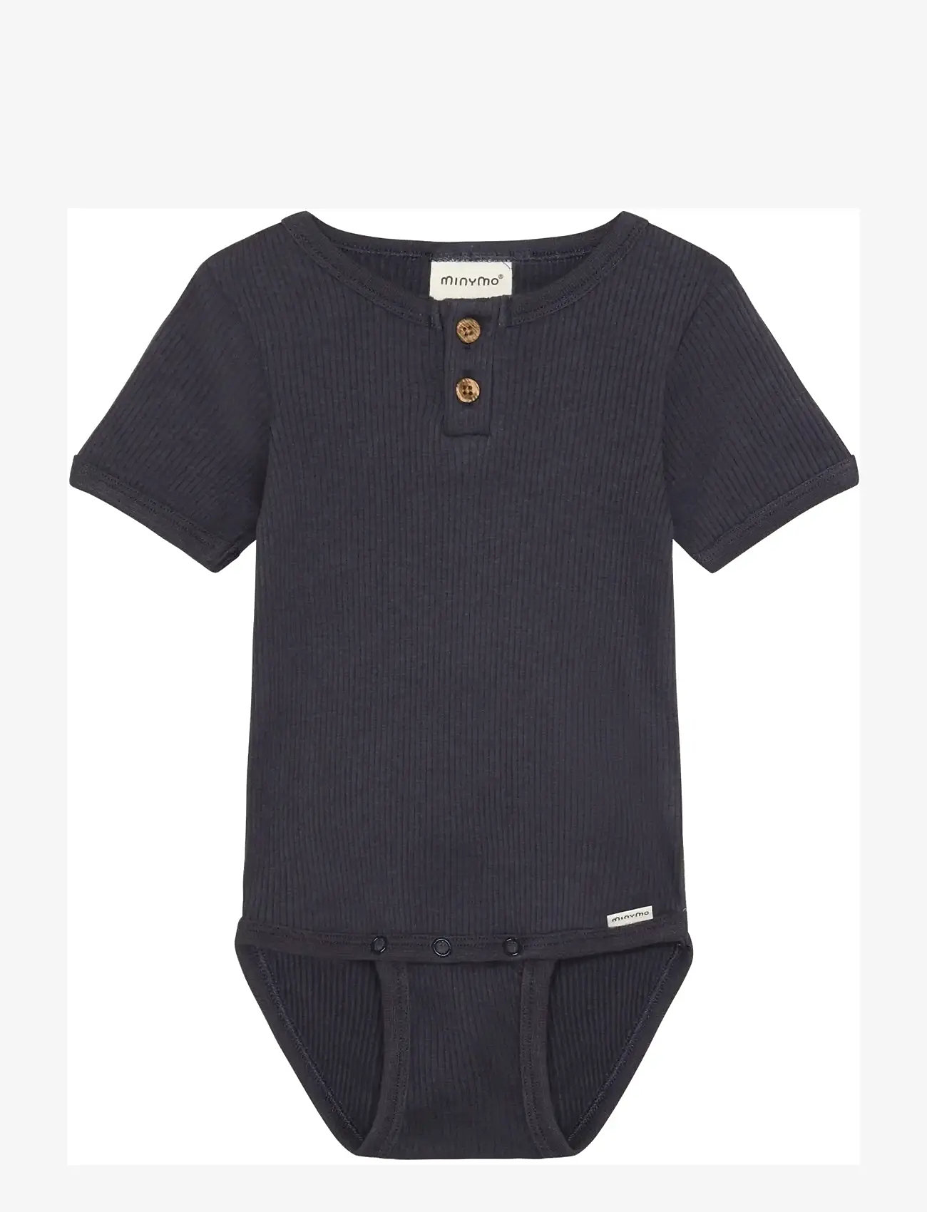 Minymo - Body SS Rib - kortærmede bodyer - odyssey gray - 1