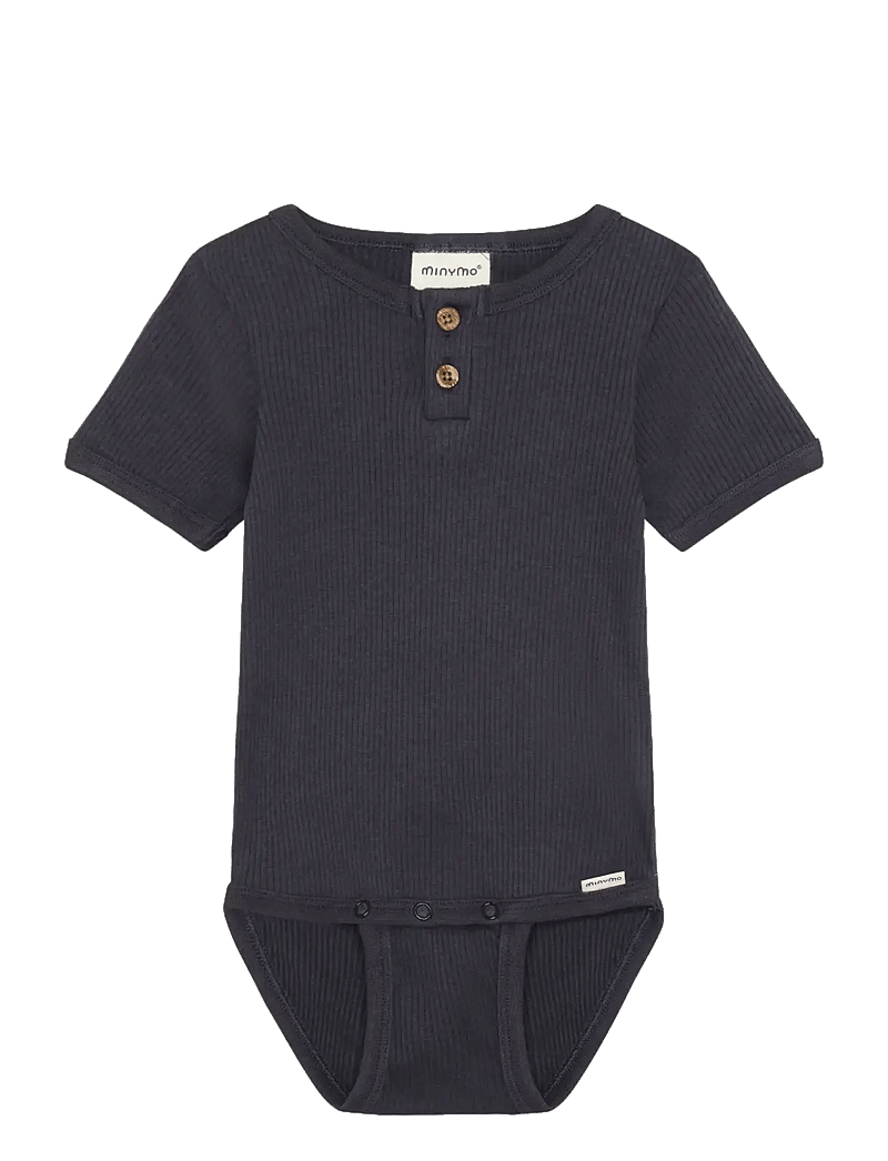 Minymo - Body SS Rib - kortærmede bodyer - odyssey gray - 1