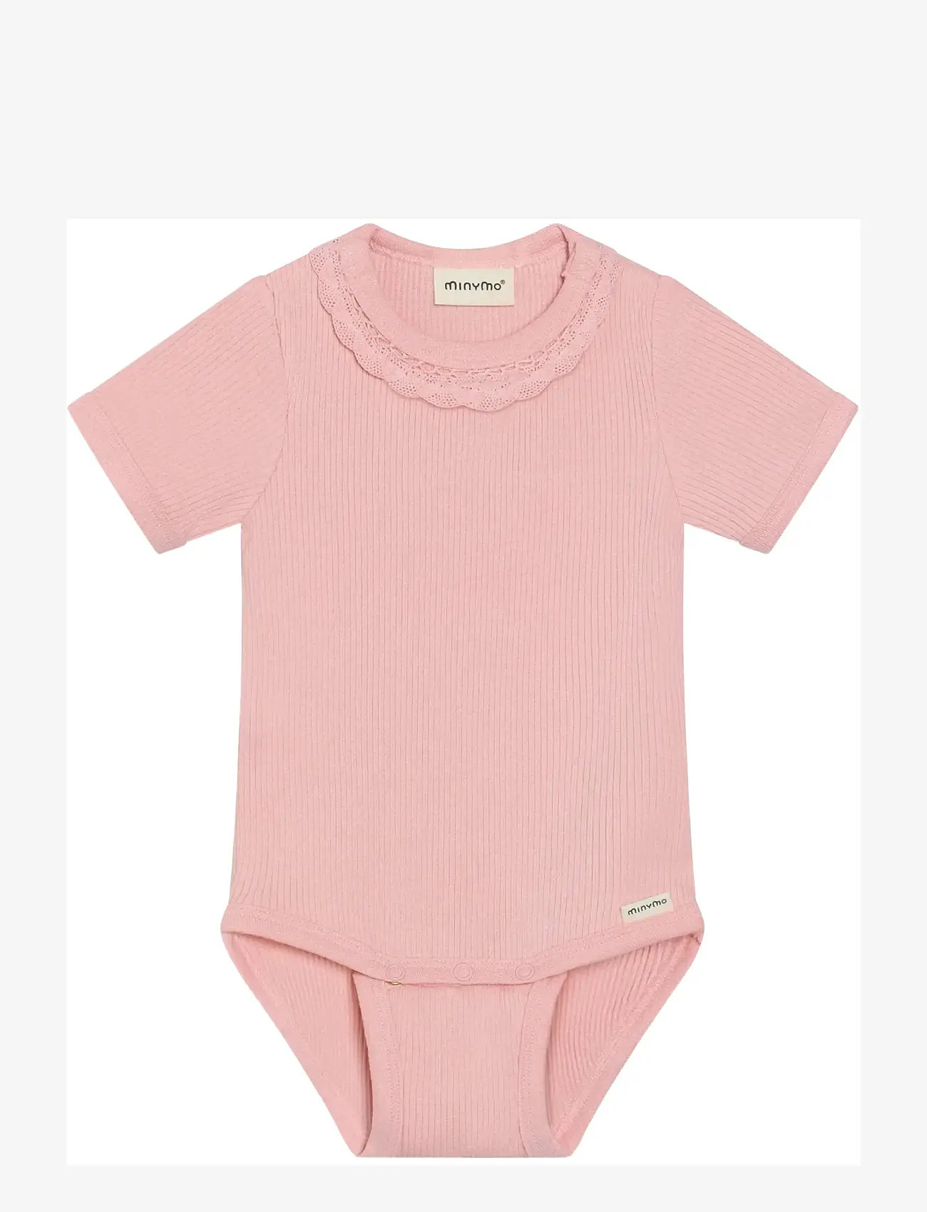 Minymo - Body SS Rib - kortärmade bodies - rosy tough - 0