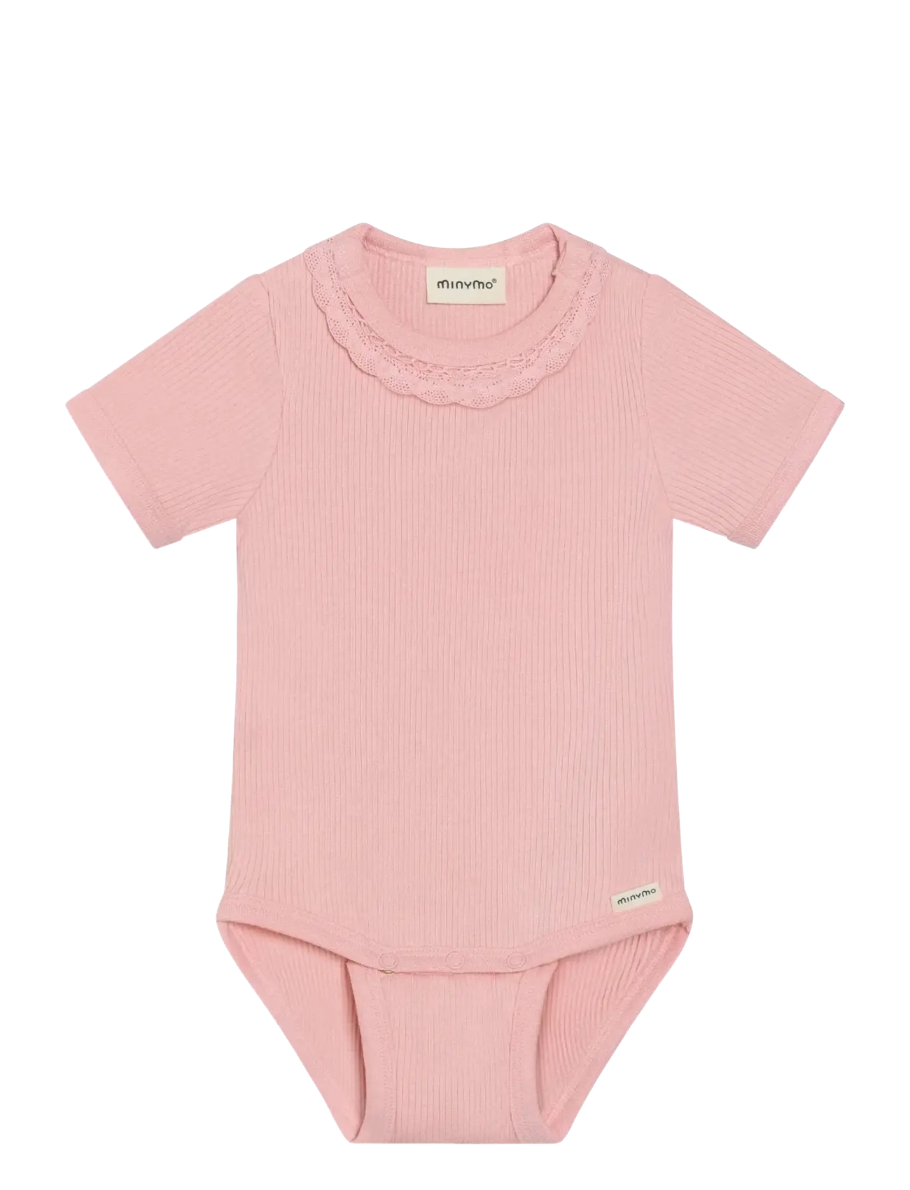 Minymo Body SS Rib - Tøj - ROSY TOUGH / pink/rose