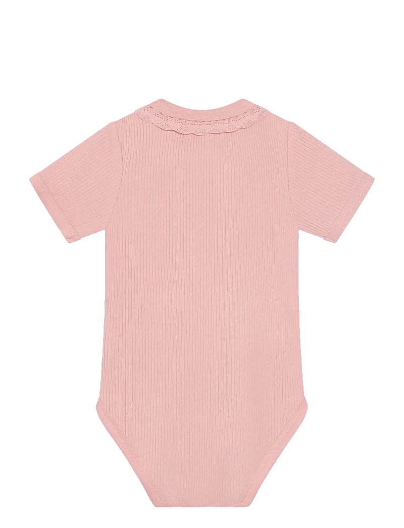 Minymo - Body SS Rib - kortärmade bodies - rosy tough - 1