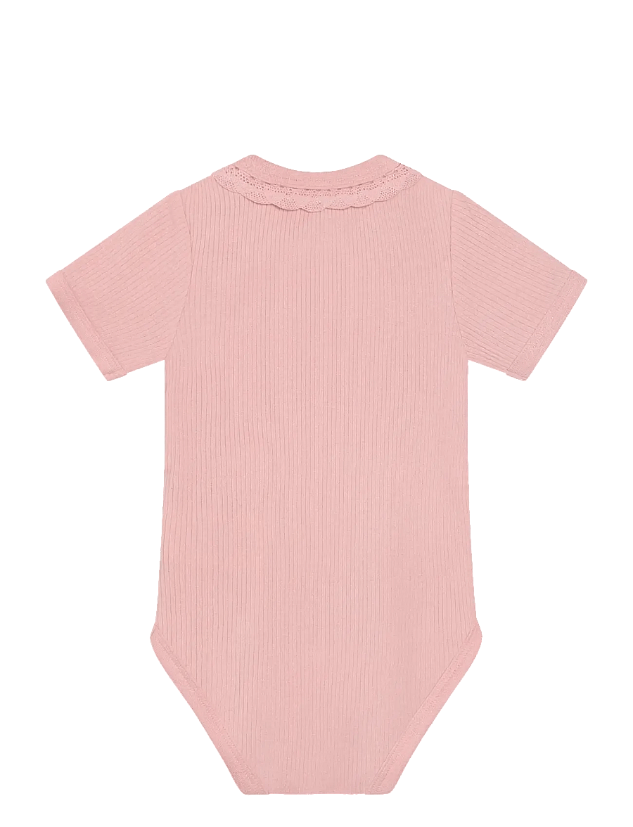 Minymo - Body SS Rib - kurzärmelige bodys - rosy tough - 1