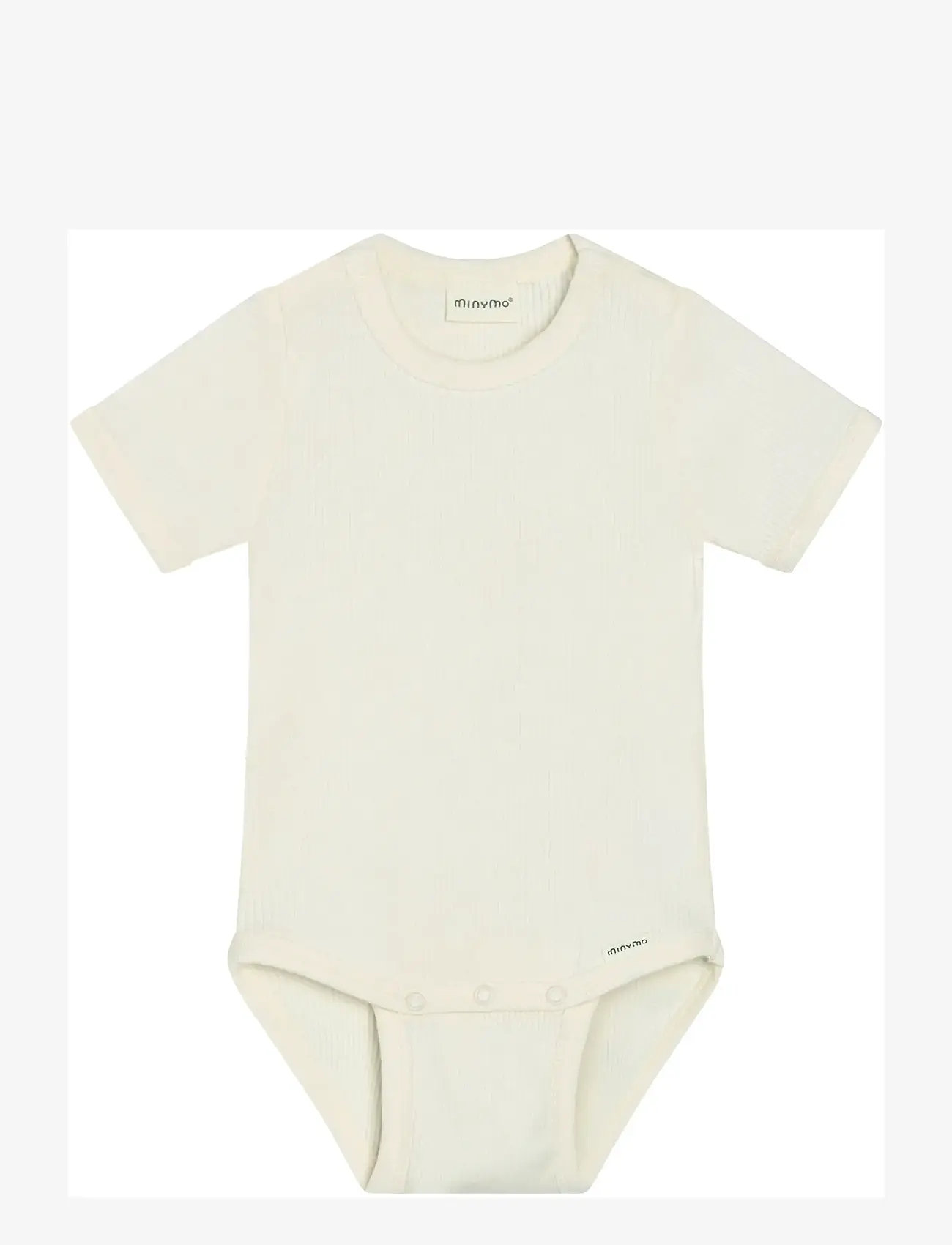 Minymo - Body SS Rib - kurzärmelige bodys - vanilla ice - 0