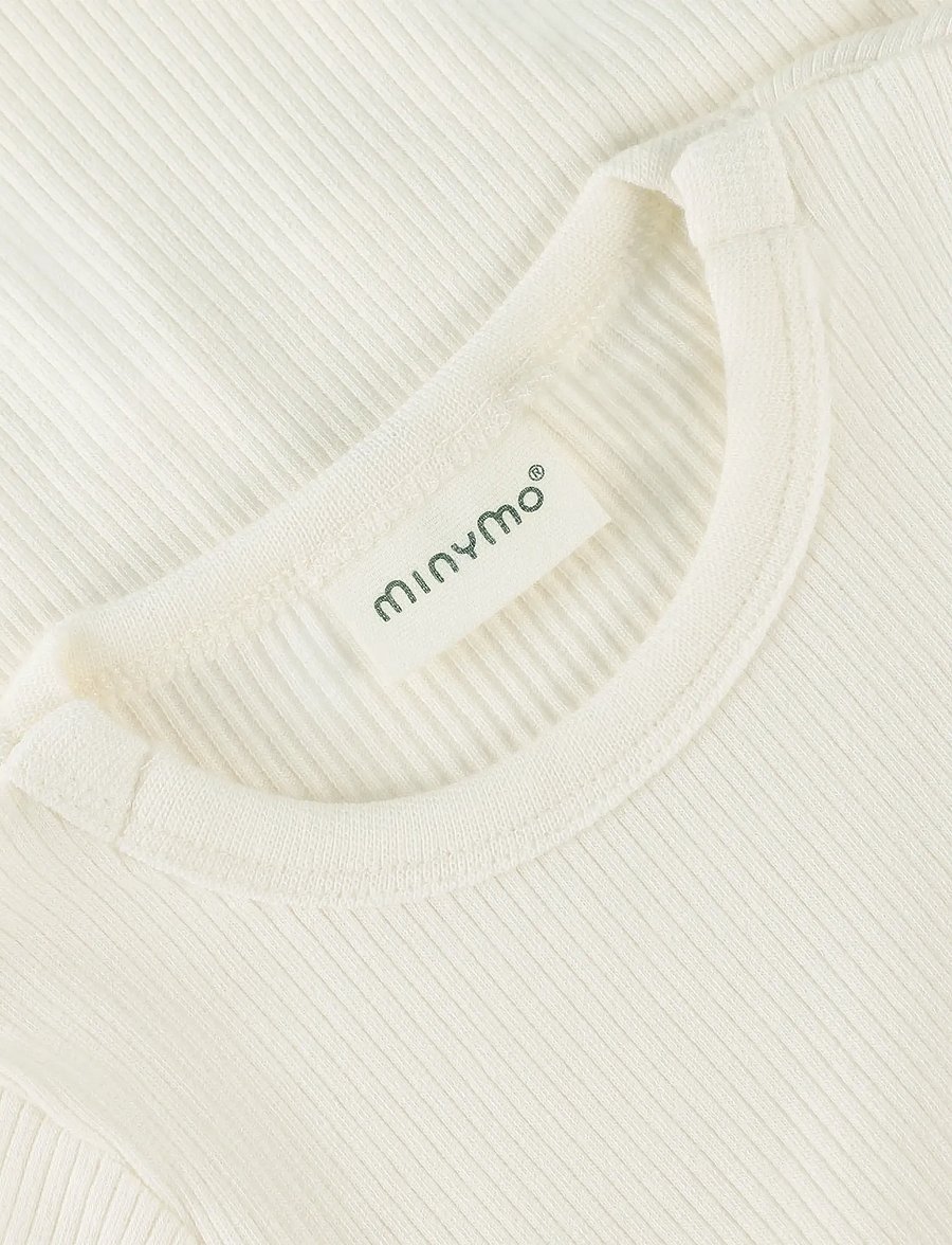 Minymo - Body SS Rib - kortärmade bodies - vanilla ice - 2
