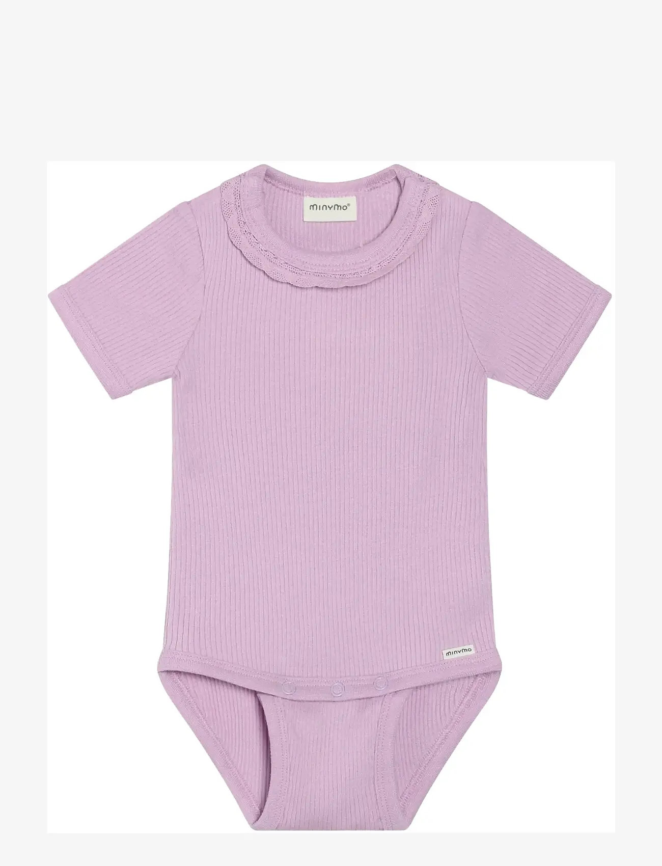 Minymo - Body SS Rib - short-sleeved - violet dusk - 0