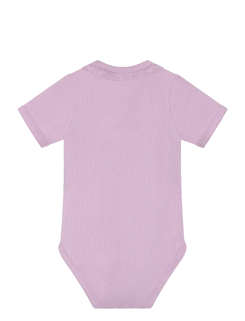 Minymo - Body SS Rib - short-sleeved - violet dusk - 1