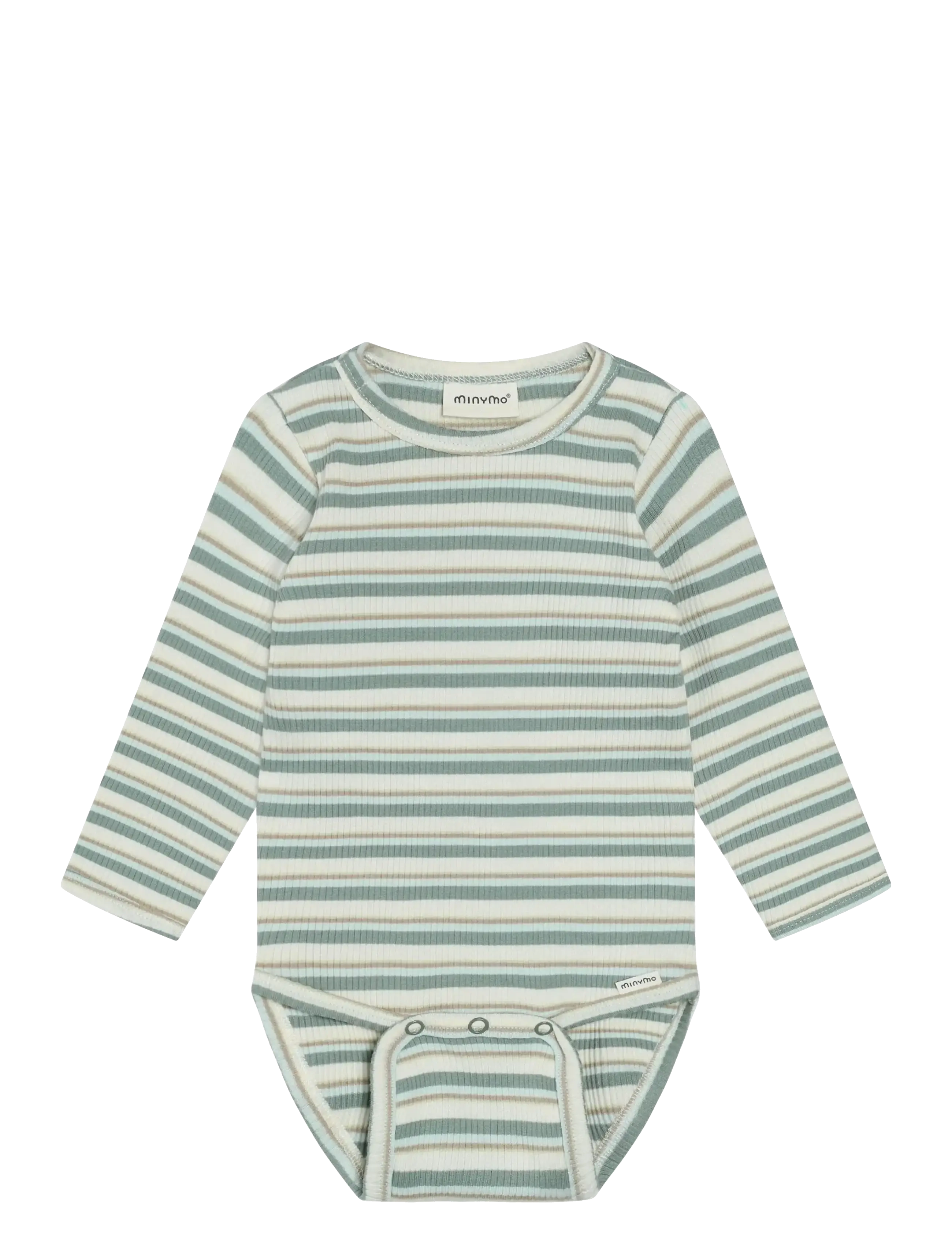 Minymo Body LS Y/D Rib - Baby 0-2 år - LILY PAD / green