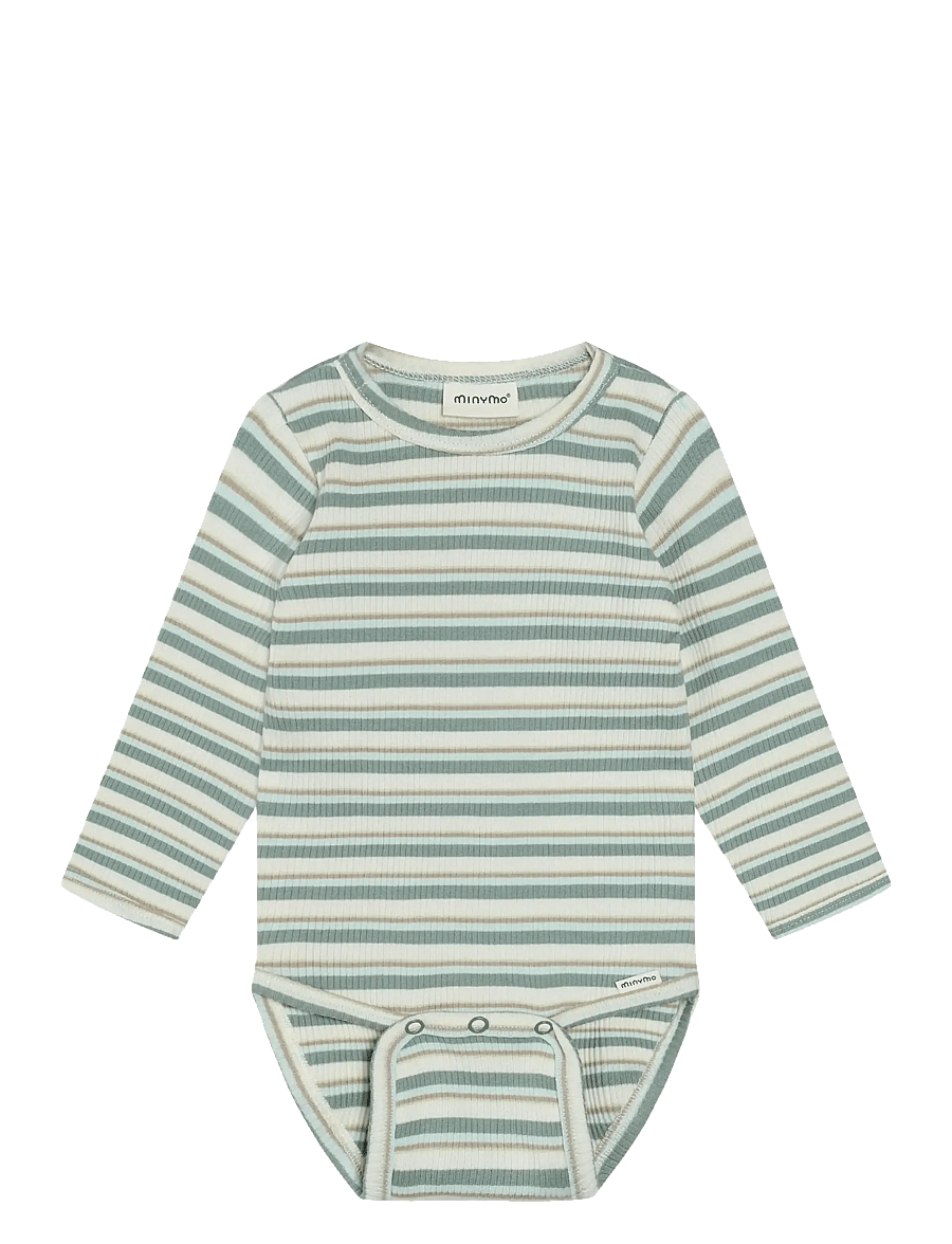 Minymo - Body LS Y/D Rib - long-sleeved - lily pad - 0