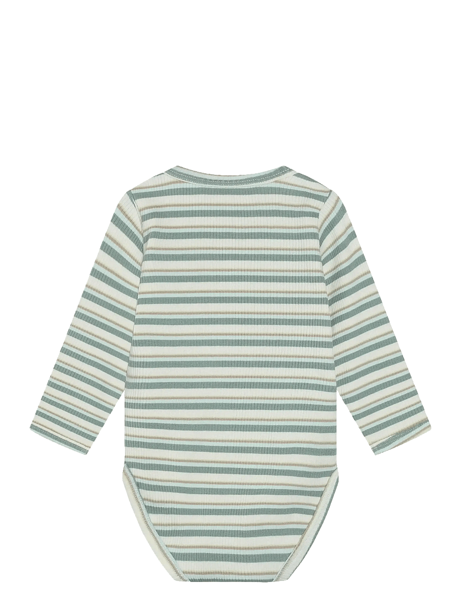 Minymo - Body LS Y/D Rib - long-sleeved - lily pad - 1