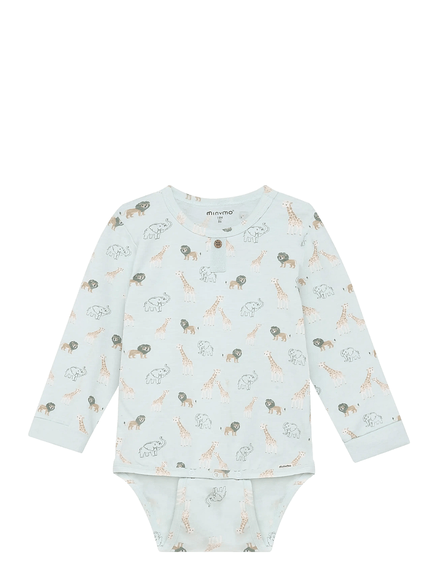 Minymo - Body LS AOP - pikkade varrukatega bodid - sprout green - 0