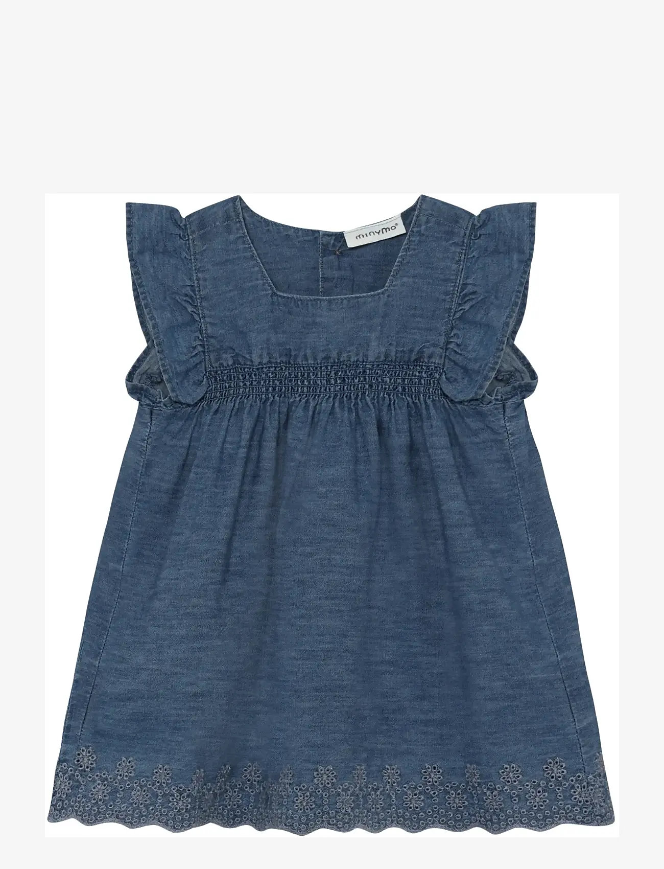 Minymo - Dress SS Chambray - Ærmeløse babykjoler - faded denim - 1