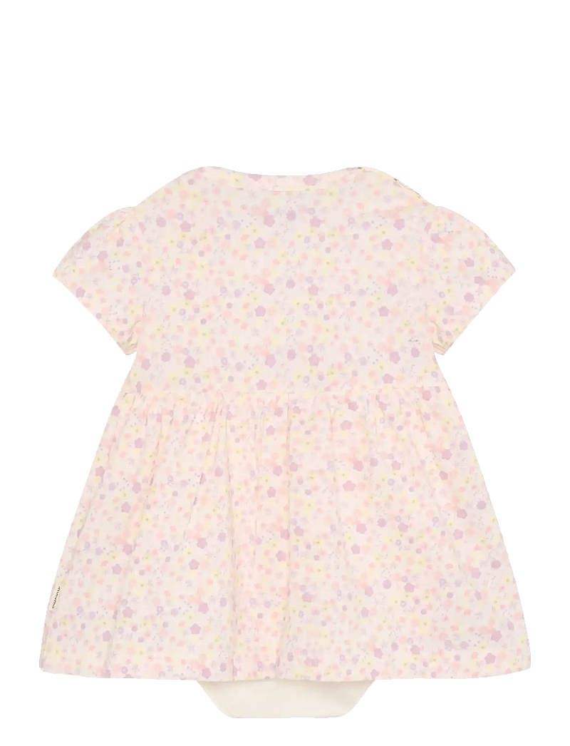 Minymo - Body Dress SS AOP - kortærmede babykjoler - vanilla ice - 2