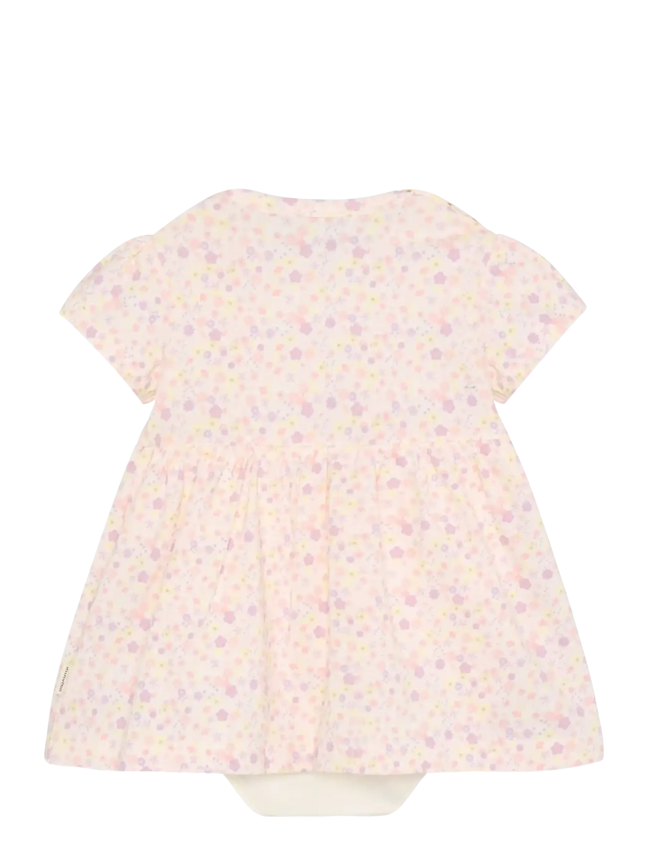 Minymo - Body Dress SS AOP - stutterma barnakjólar - vanilla ice - 2