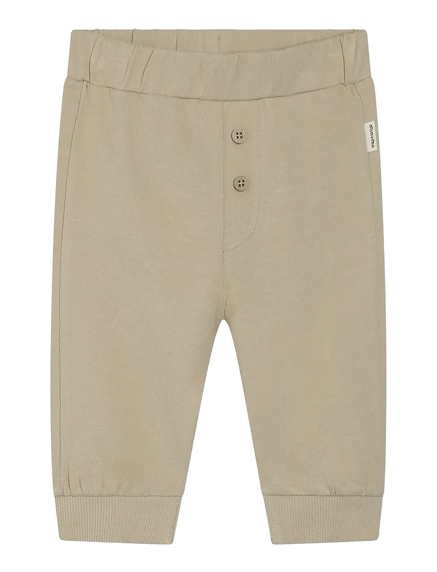 Minymo - Pants Sweat - mjukisbyxor - white pepper - 1