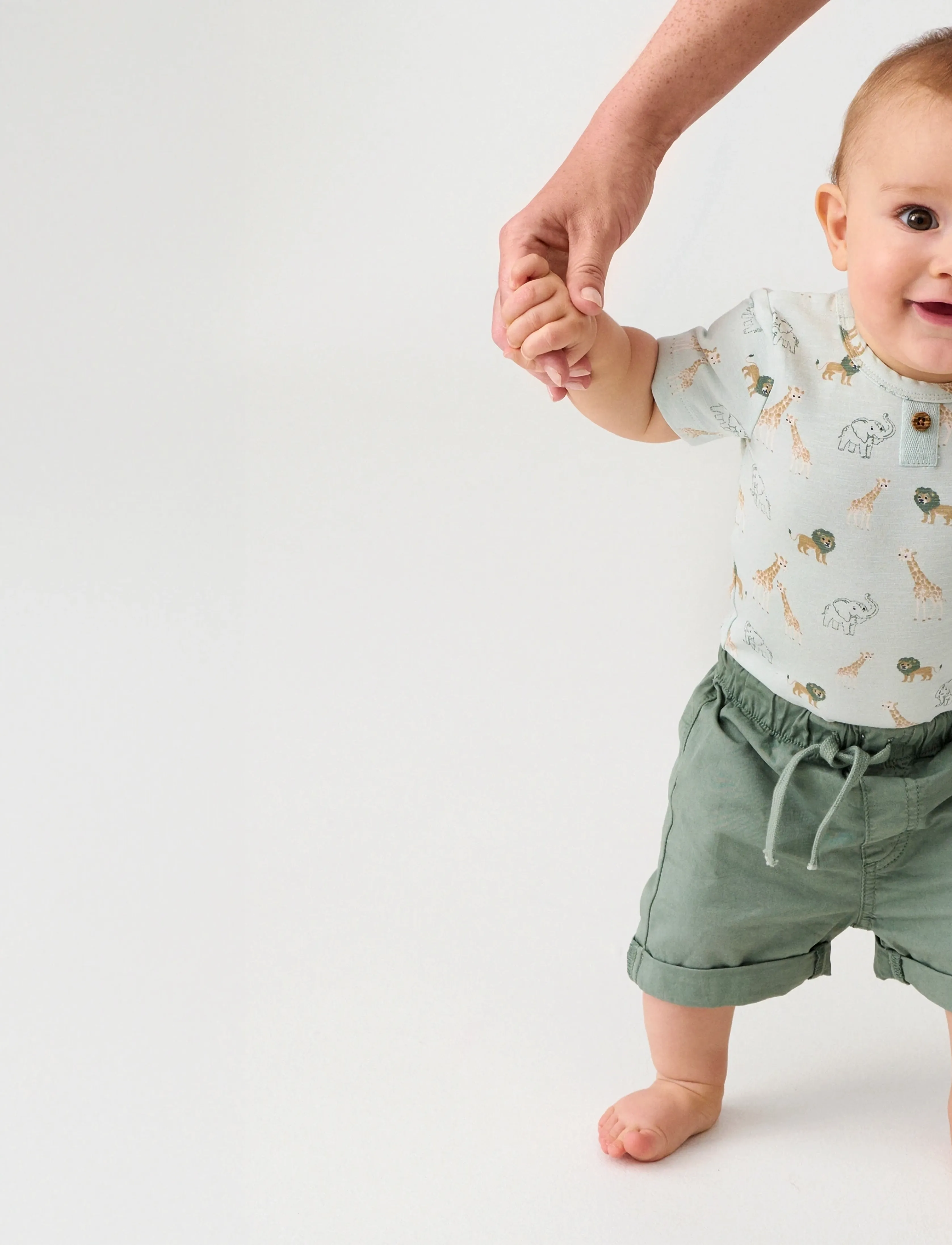 Minymo Shorts Twill, 68, Green, Shorts > Afslappede Shorts, Børn