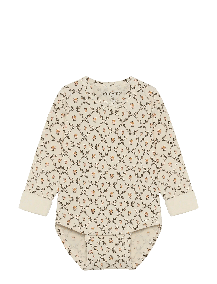 Minymo - Body LS AOP - långärmade bodies - seedpearl - 0