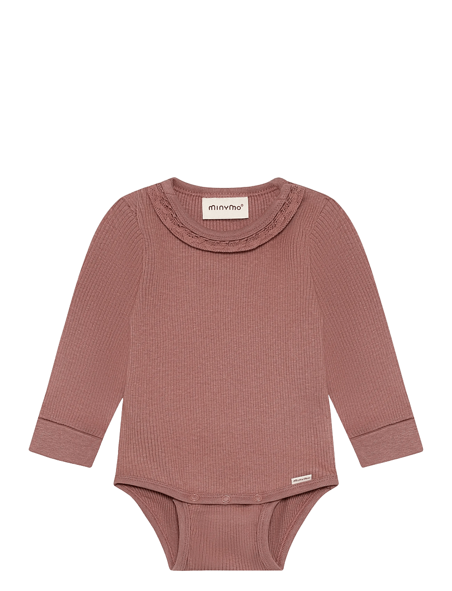 Minymo - Body LS Rib - einkaufen nach alter von - burlwood - 0