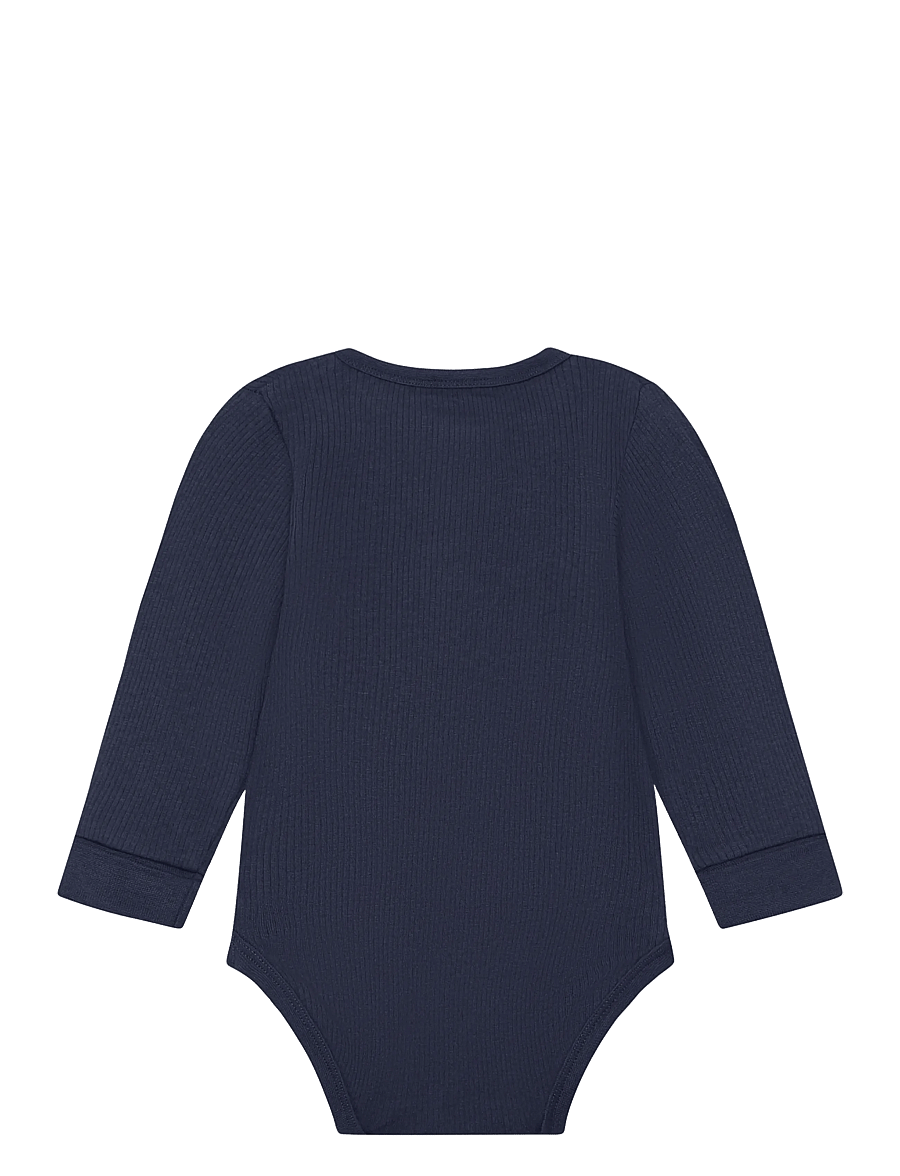 Minymo - Body LS Rib - long-sleeved bodies - dark sapphire - 1