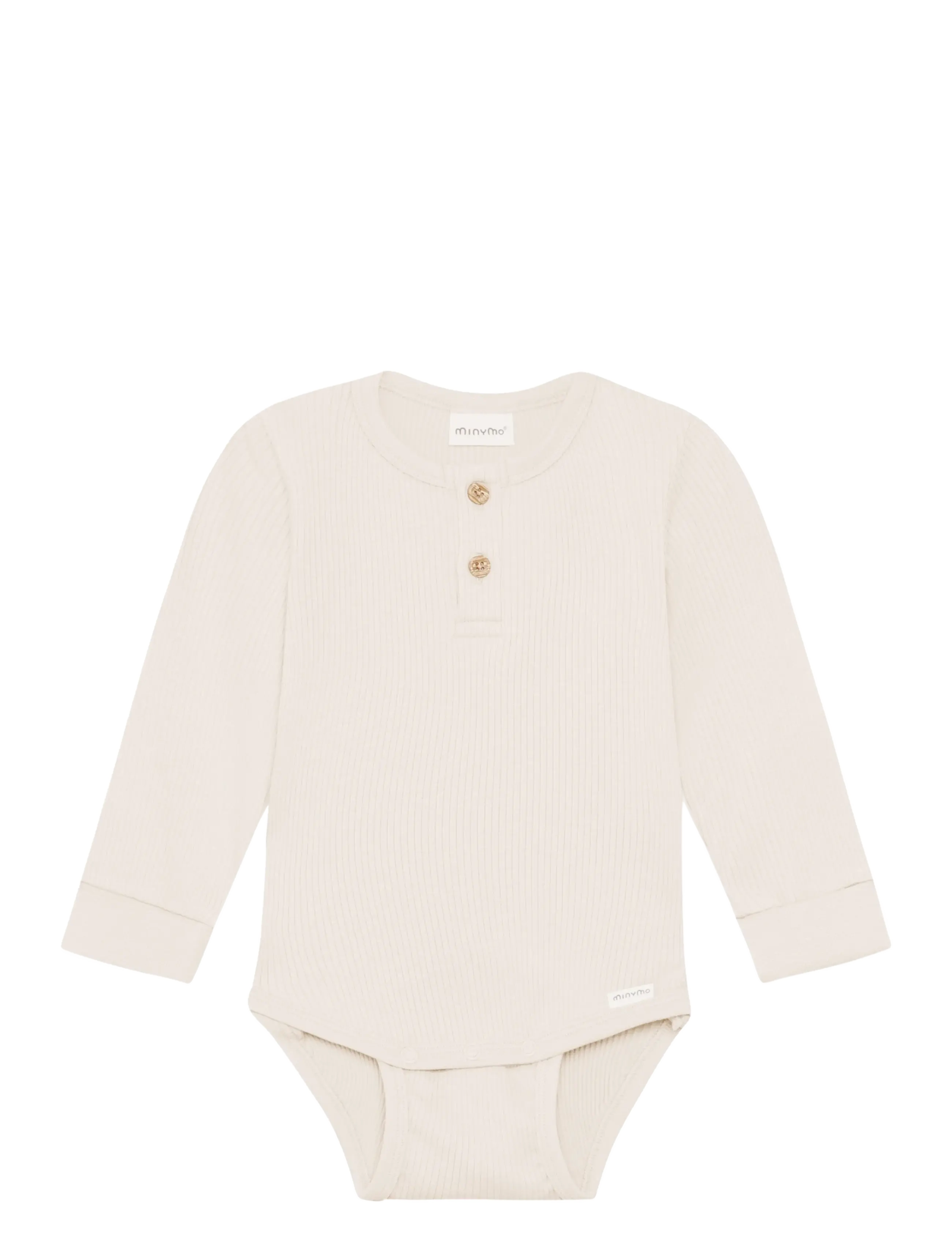 Minymo Body LS Rib - Long-sleeved bodies - SEEDPEARL / cream