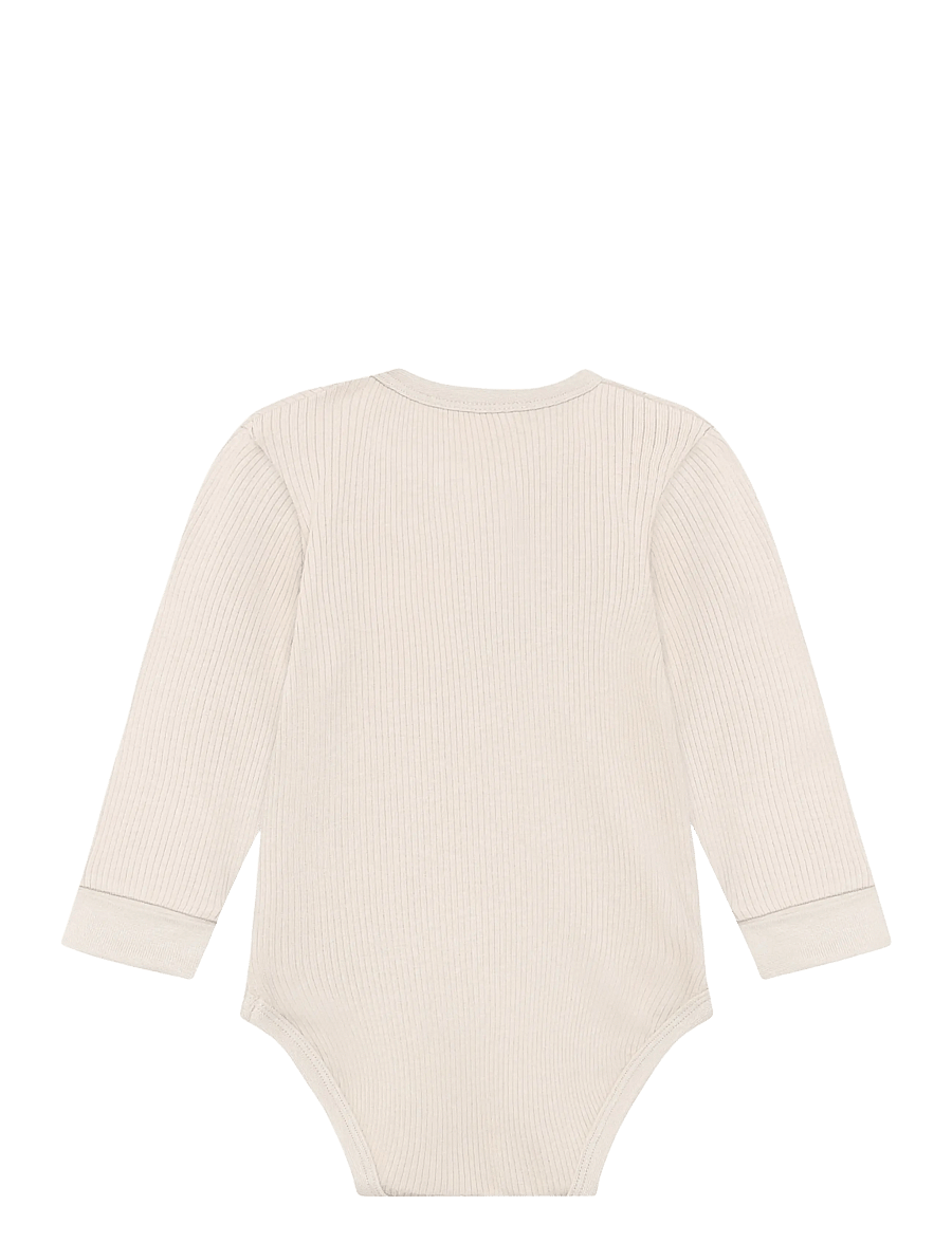 Minymo - Body LS Rib - langärmelige bodys - seedpearl - 1