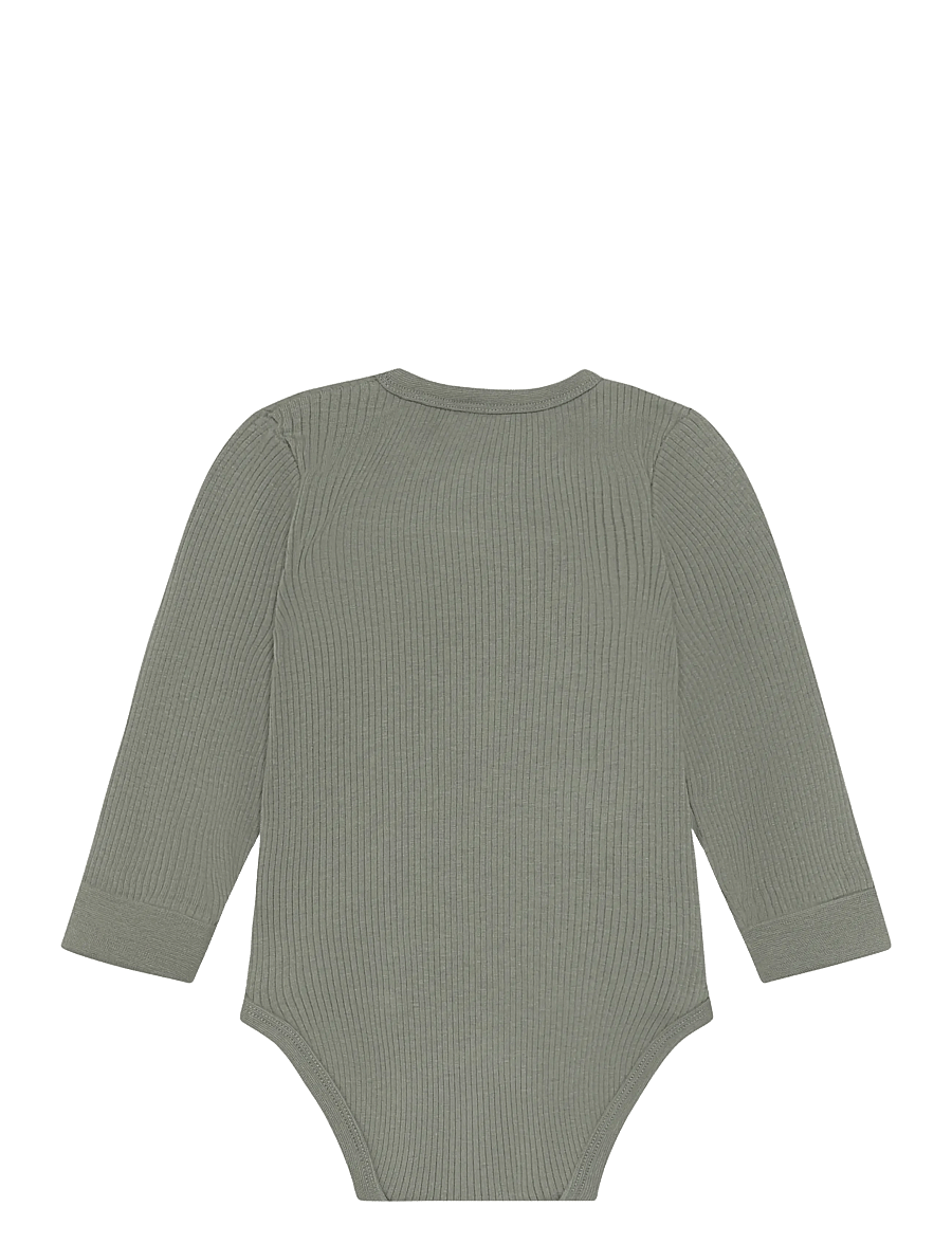 Minymo - Body LS Rib - long-sleeved bodies - shadow - 2