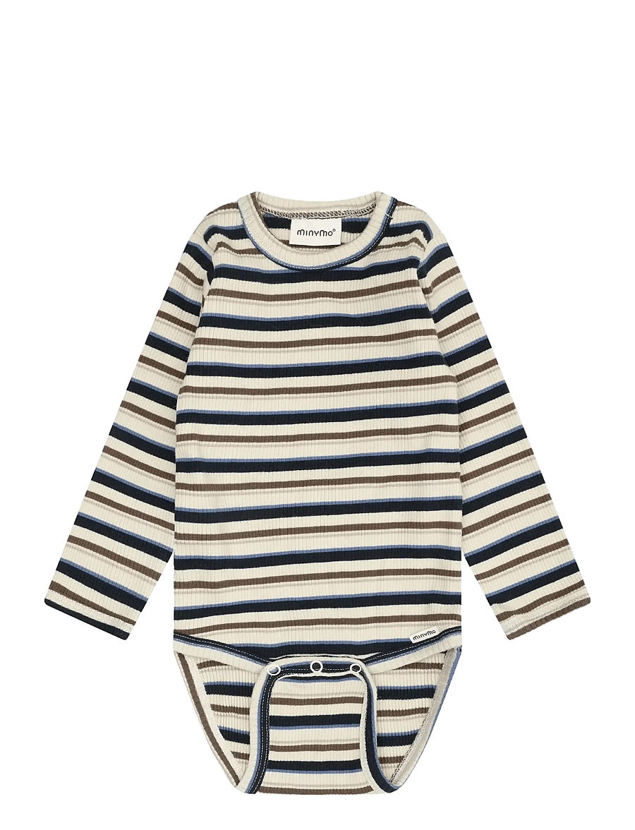 Minymo - Body LS Y/D Rib - långärmade bodies - dark sapphire - 0