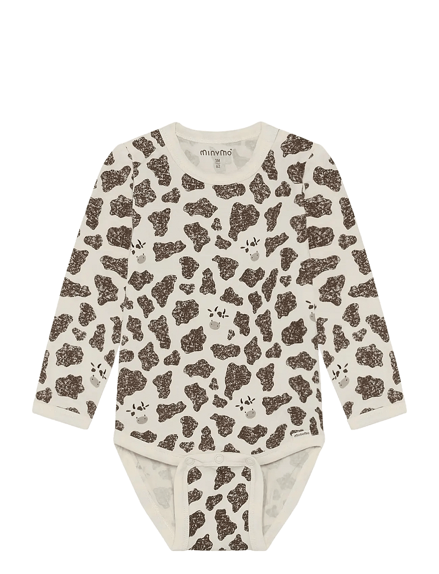Minymo - Body LS AOP - langärmelige bodys - seedpearl - 0